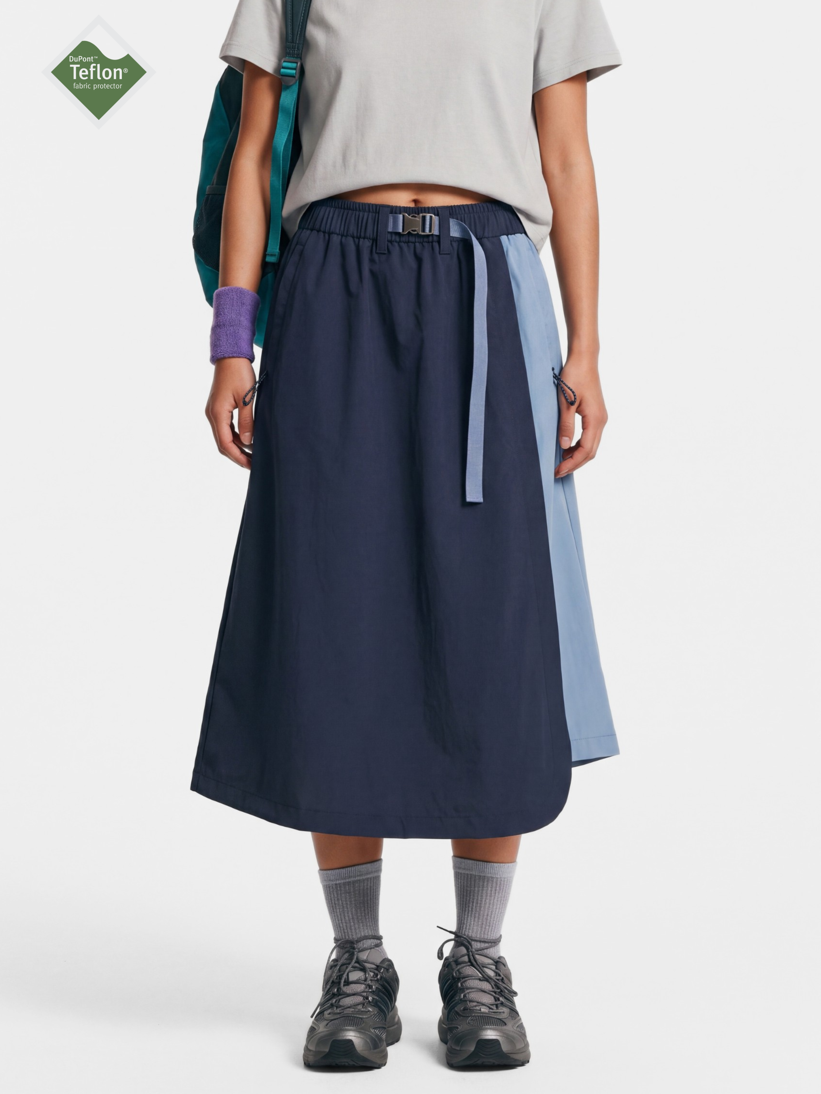 ScuffDrape - Women's Teflon® Water-Repellent Color-Block A-Line Skirt