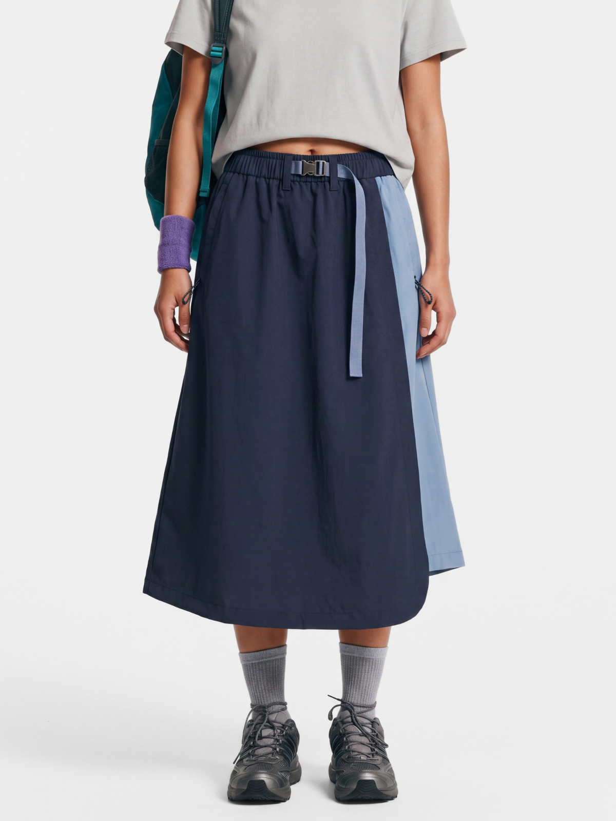 ScuffDrape - Women's Water-Repellent Color-Block A-Line Skirt