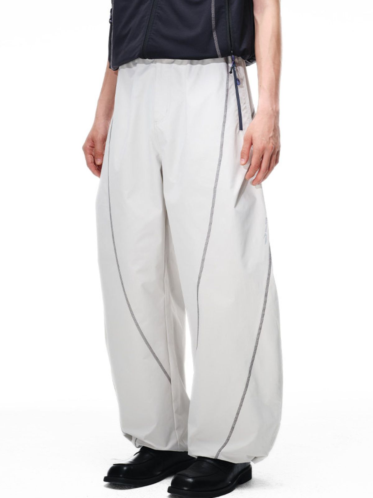 Cavefault - Water-Repellent Color-Block Curved-Leg Pants