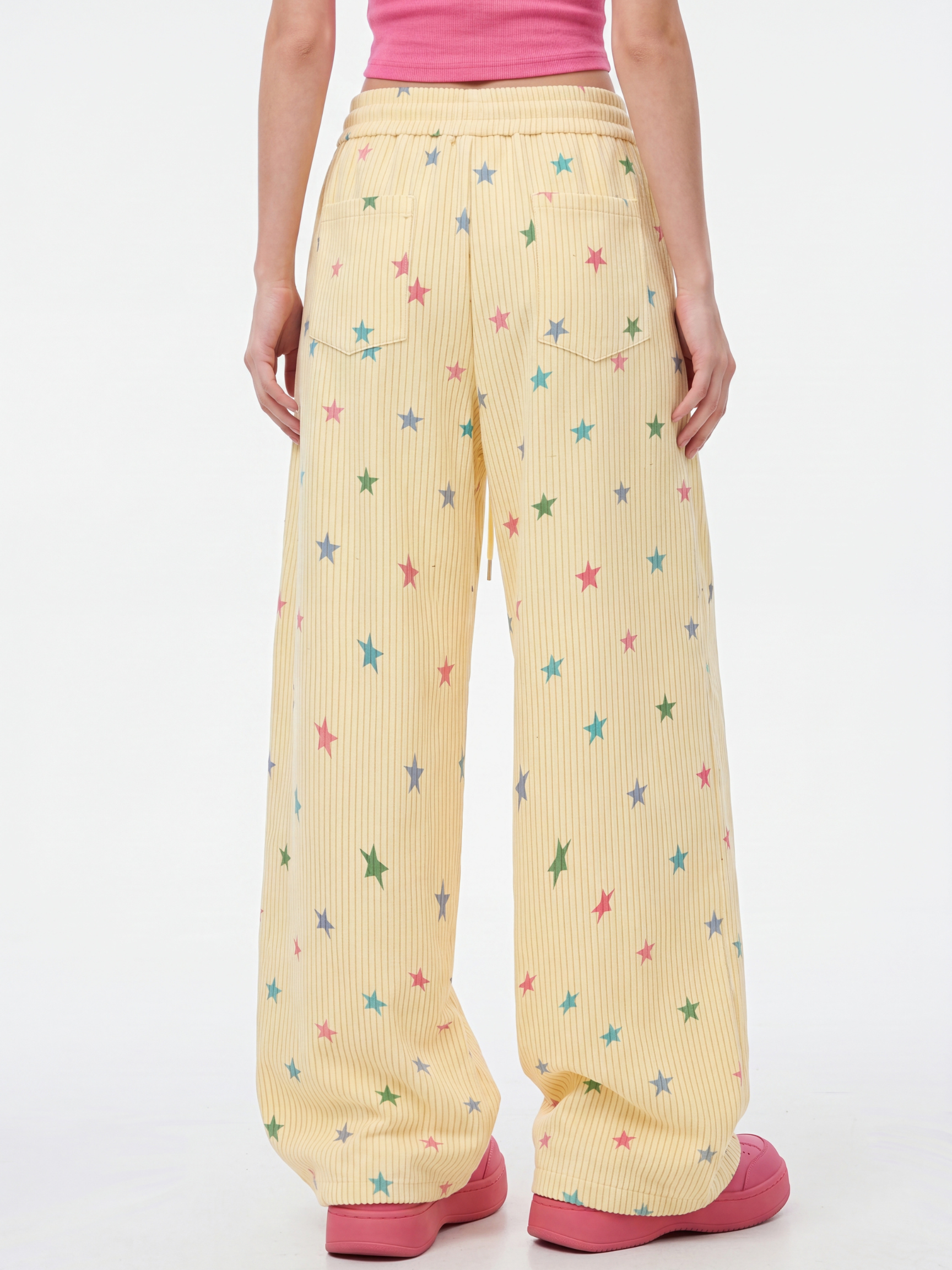 Stitch - Women's Colorful Star Stripe Wide-Leg Pants