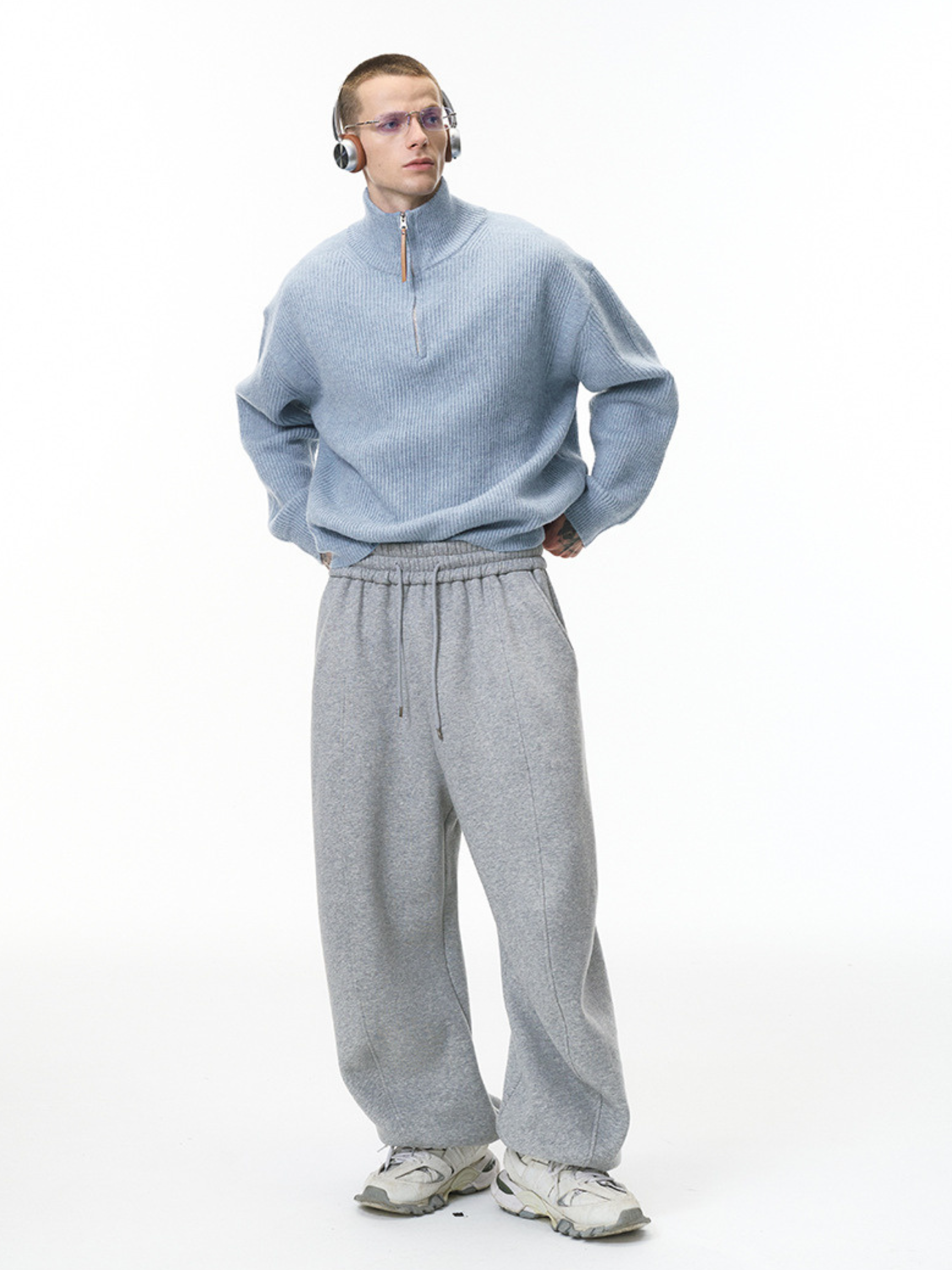 Thistle - Half-Zip High-Neck Knit Sweater