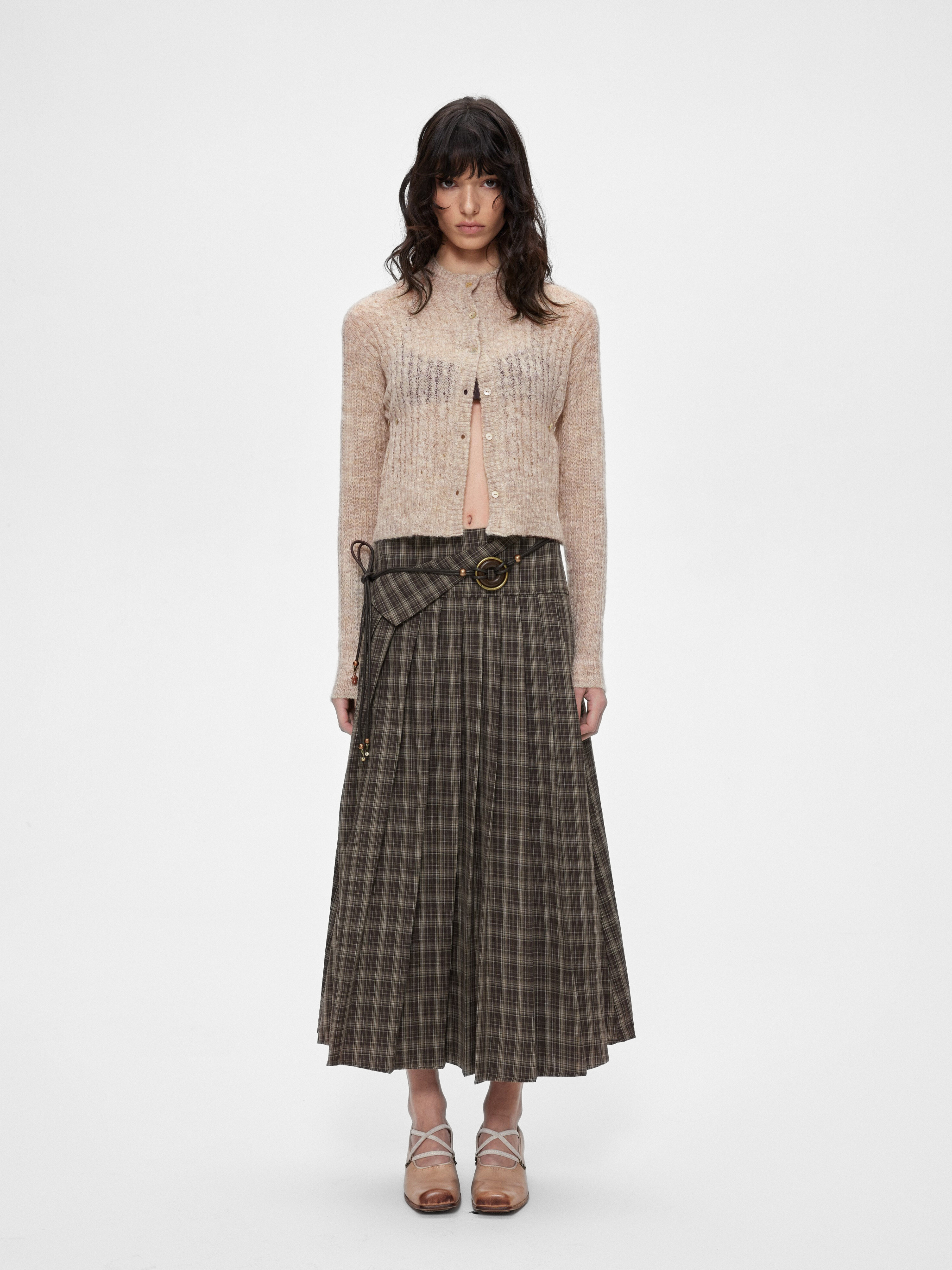 Ashglow - Women's Wool-Mohair Blend Buttoned Sweater