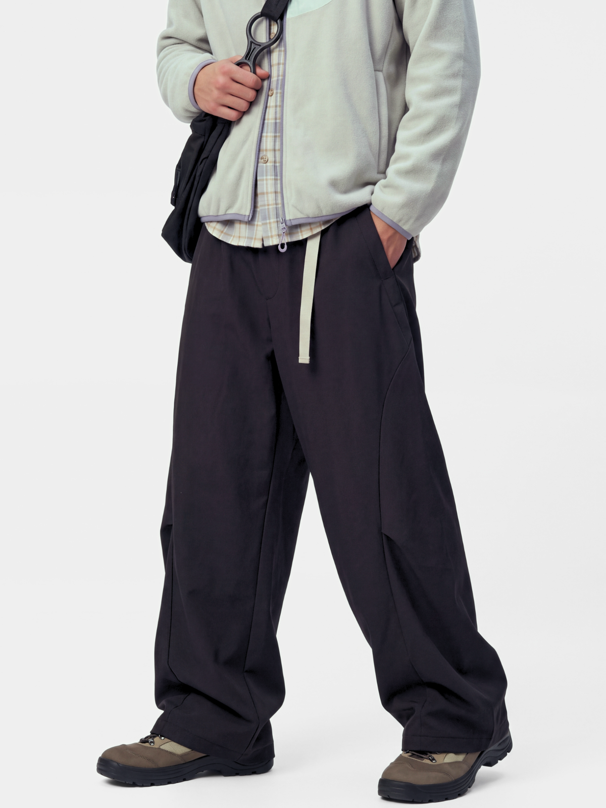 FlipMist - Stretch Elastic-Waist Straight-Leg Utility Pants