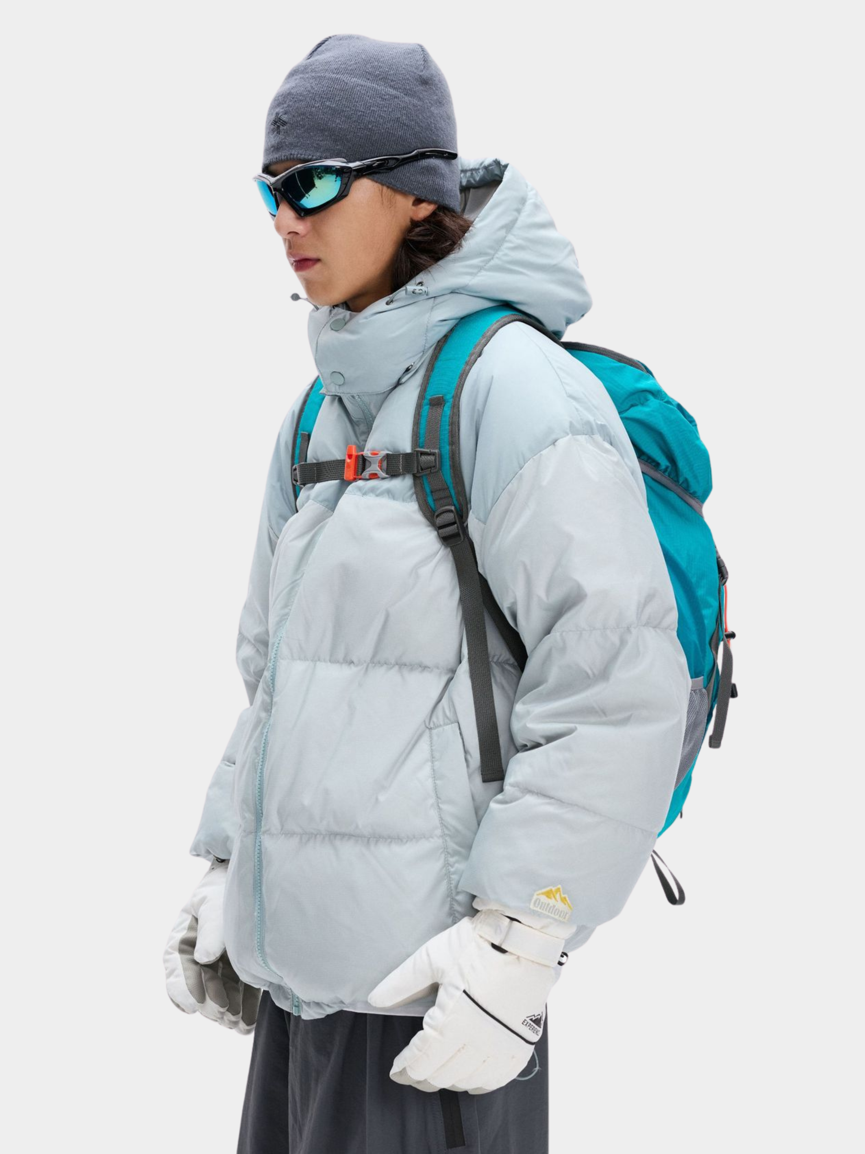 BluffPeak - Unisex Detachable Hood Water-Repellent Duck Down Jacket GONGGAR SPORTS
