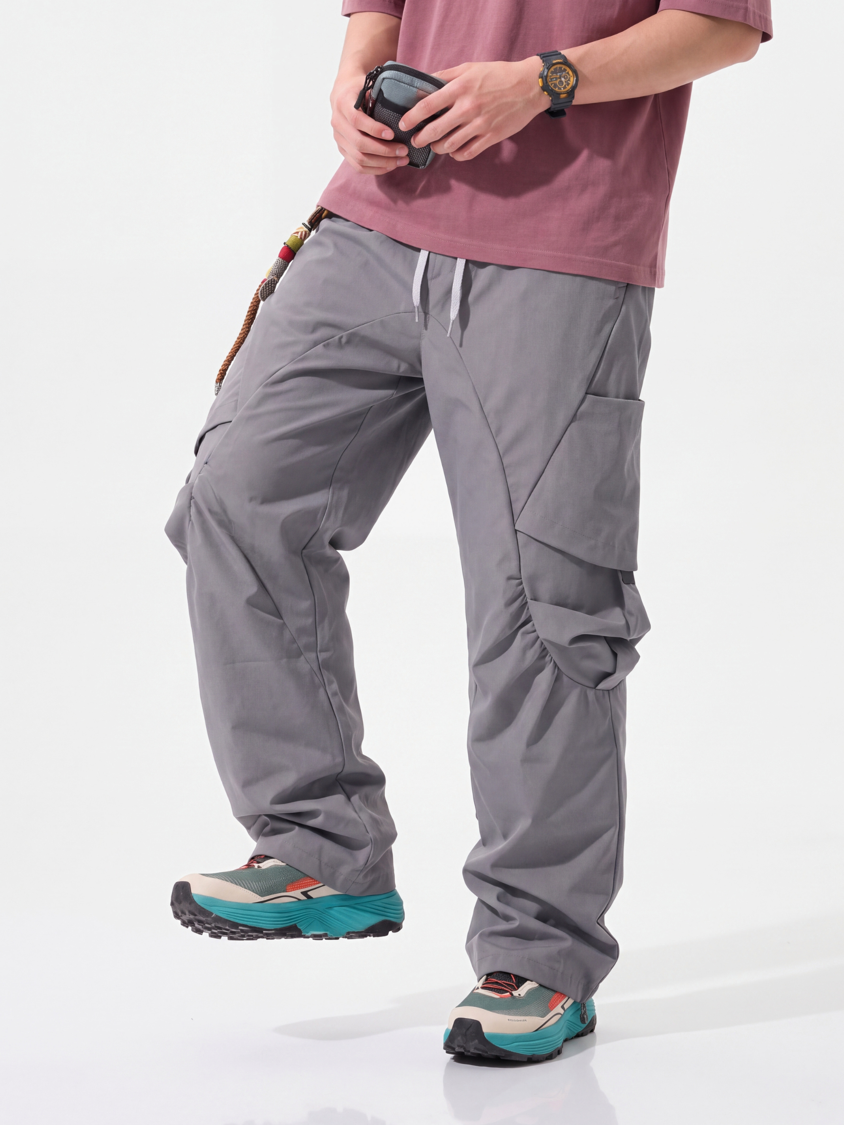 FoldDrift - Unisex Water-Repellent Lightweight Utility Parachute Pants