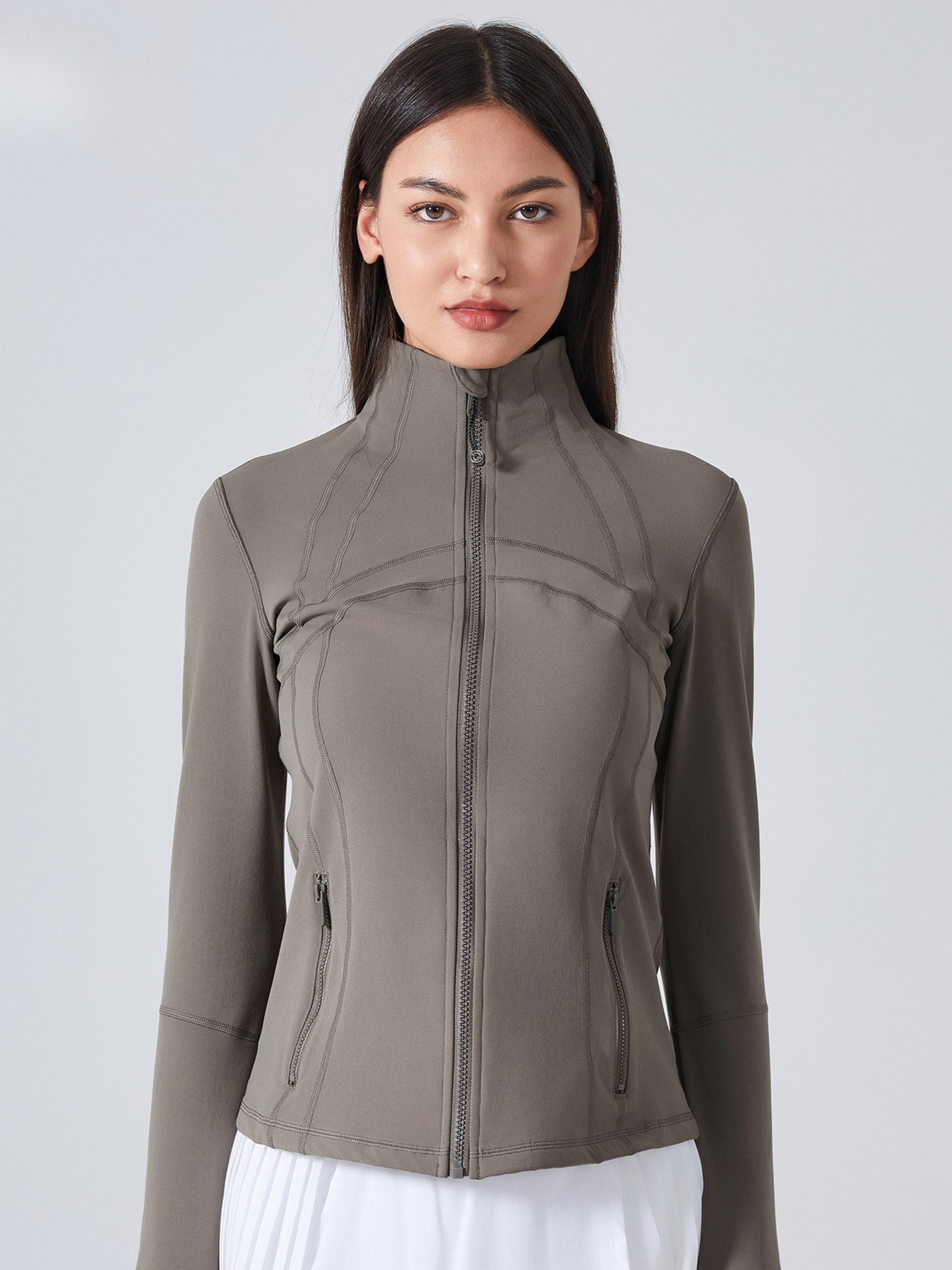 MesaPeak - Women's Fleece-Lined Slim-Fit Yoga Jacket with Thumbholes GONGGAR SPORTS