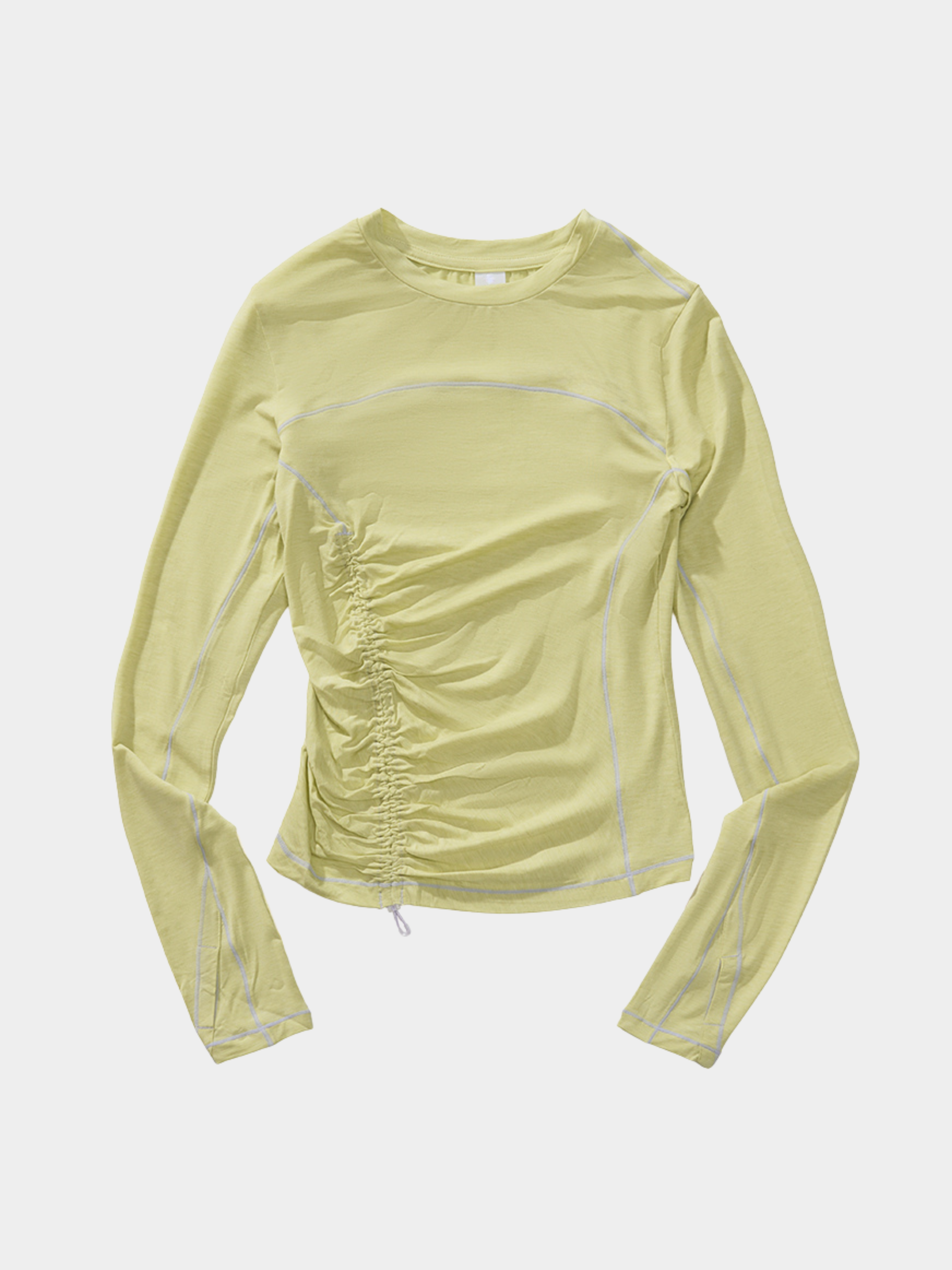 Cragnest - Women's 5A Antibacterial Wool Blend Ruched Slim Fit T-Shirt