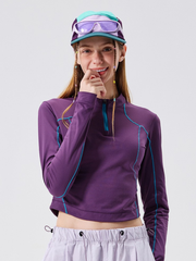 Frostthorn - Women's Half-Zip Mock Neck Yoga & Training Long Sleeve Tee