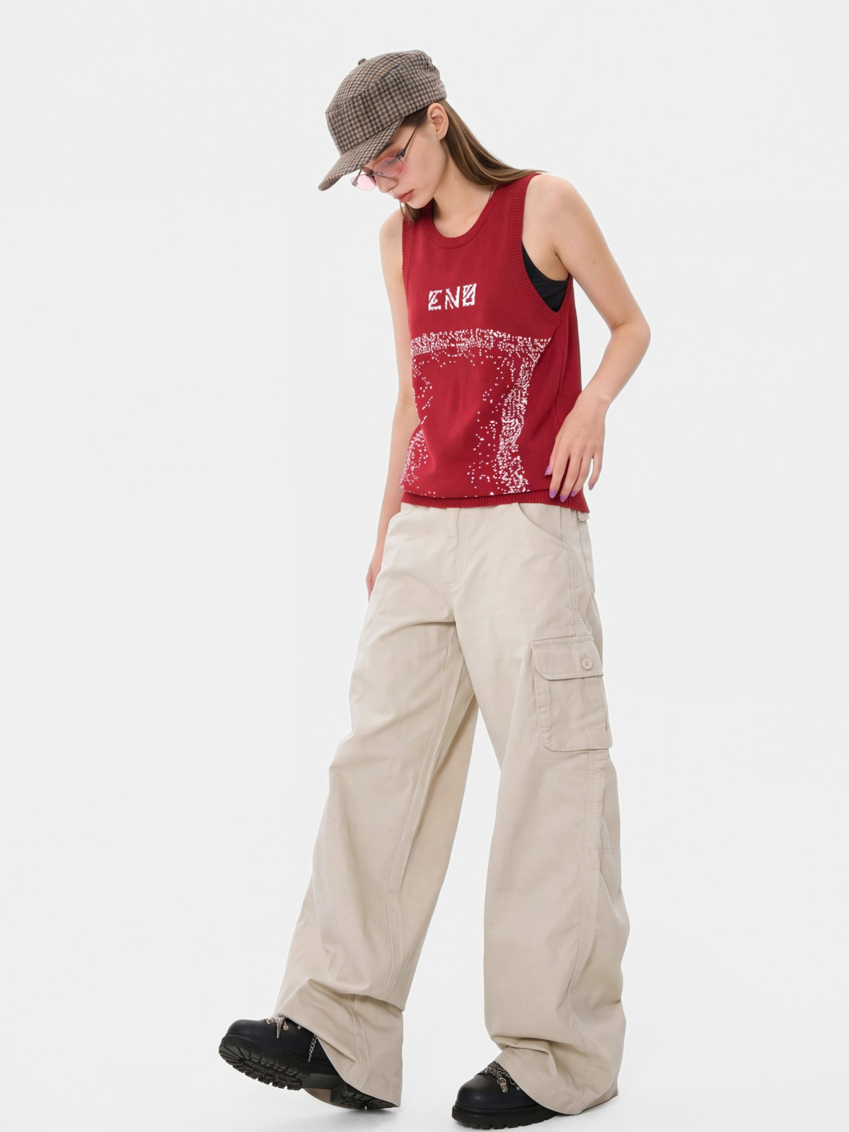 CalmDrift - Women's Deconstructed Multi-Pocket Straight-Leg Cargo Pants