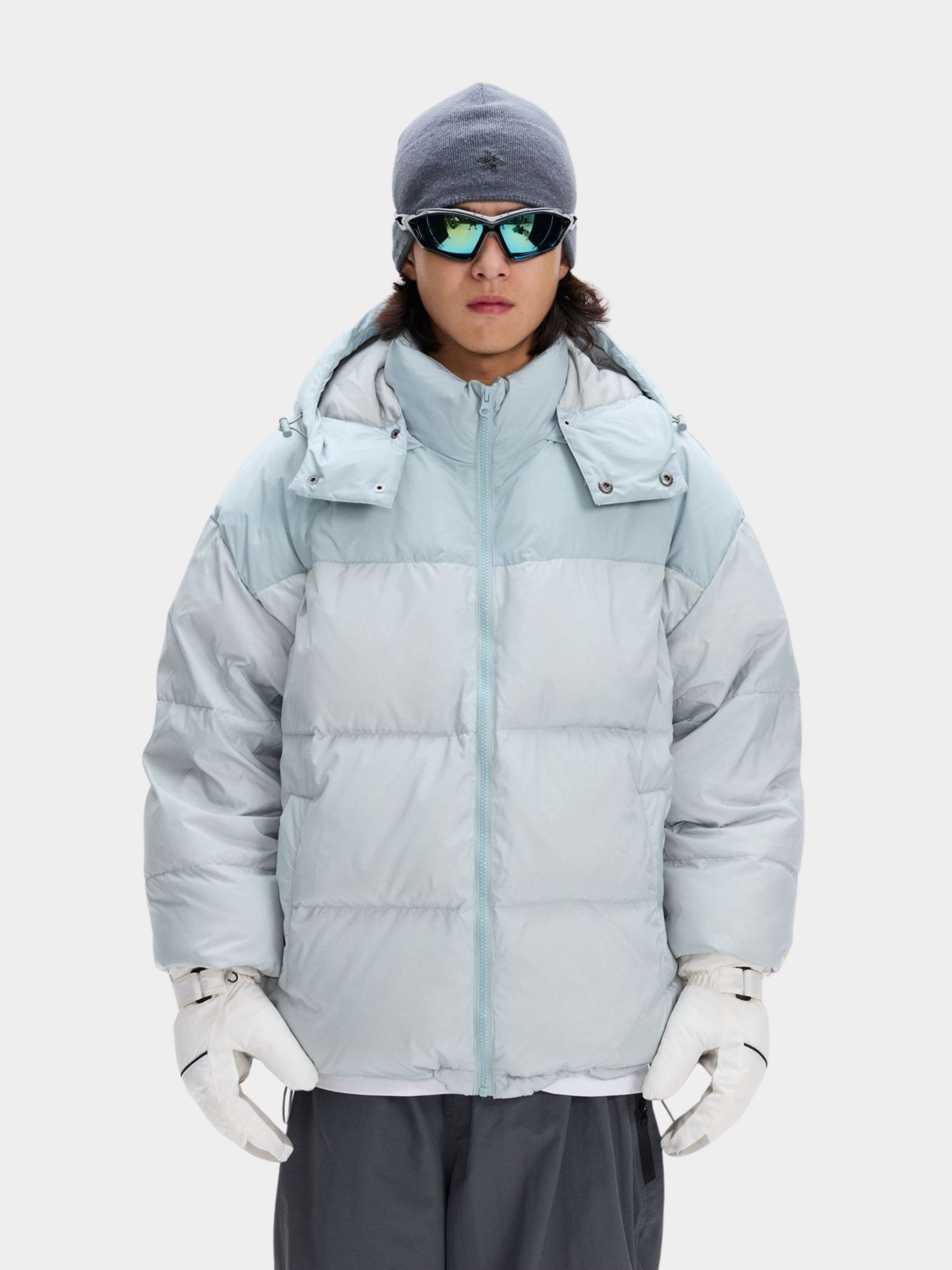 BluffPeak - Unisex Detachable Hood Water-Repellent Duck Down Jacket GONGGAR SPORTS
