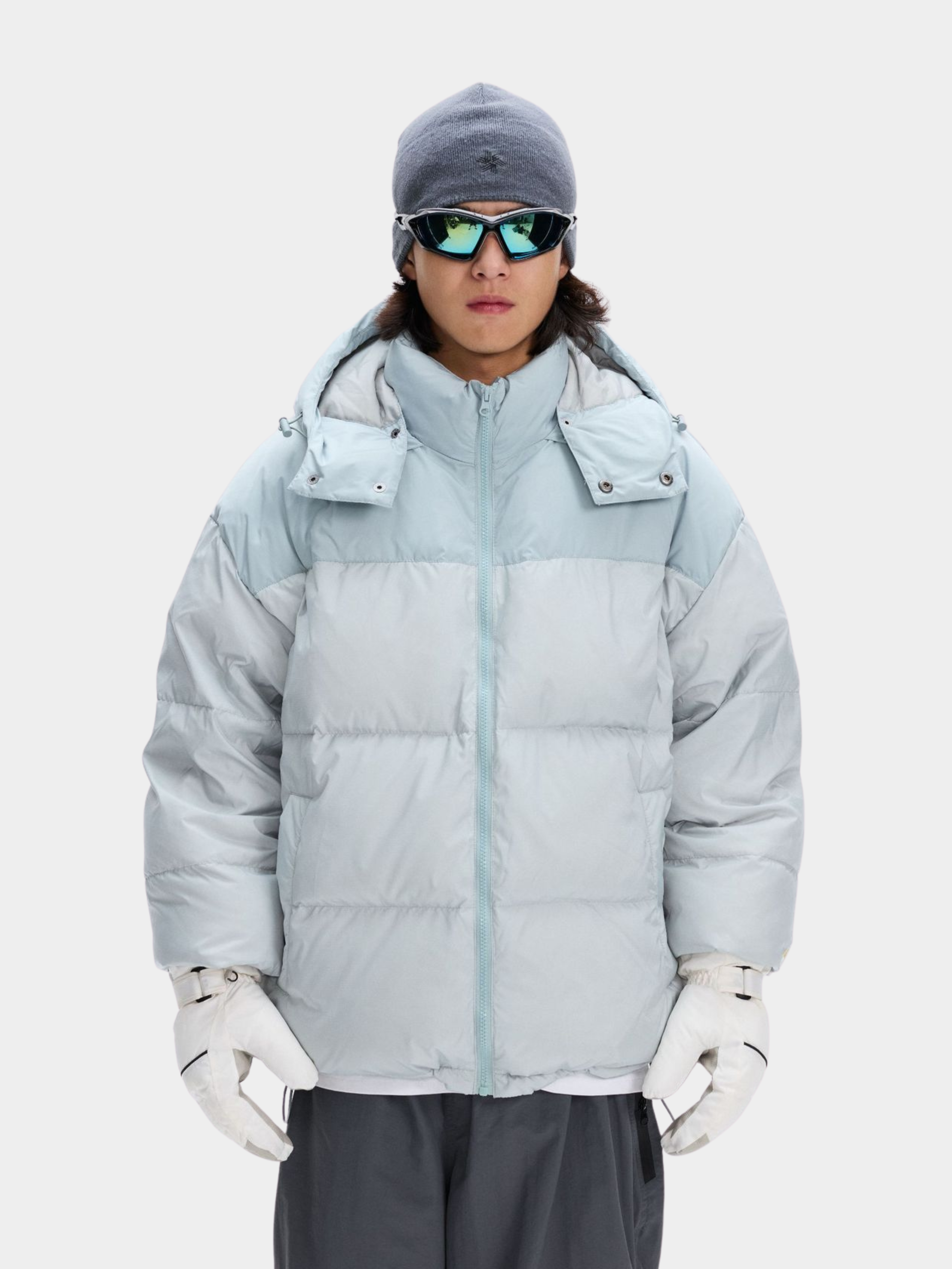 BluffPeak - Unisex Detachable Hood Water-Repellent Duck Down Jacket GONGGAR SPORTS