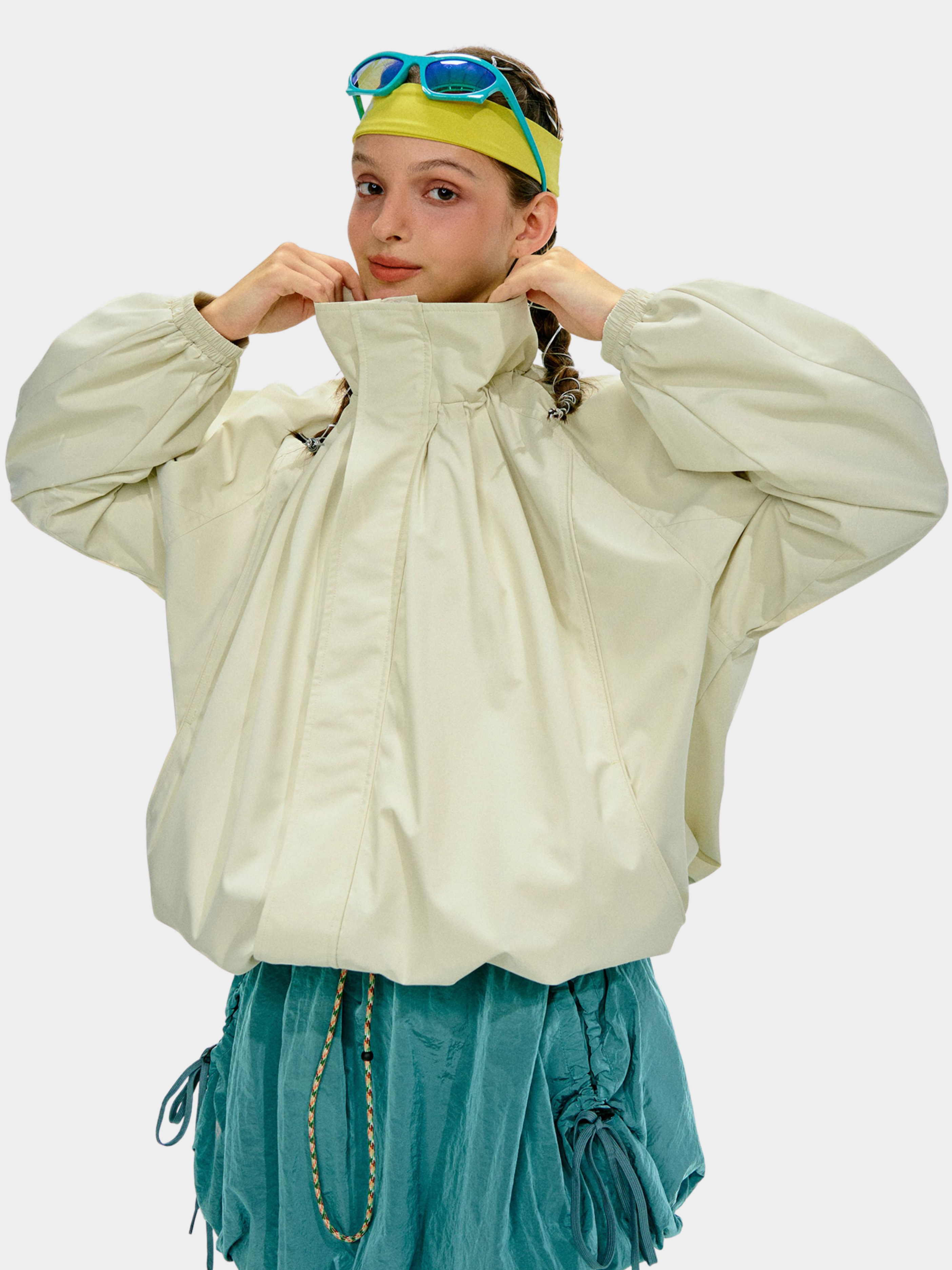 ShadowMode - Women's C6 Water-Repellent Bubble Collar Ruched Jacket