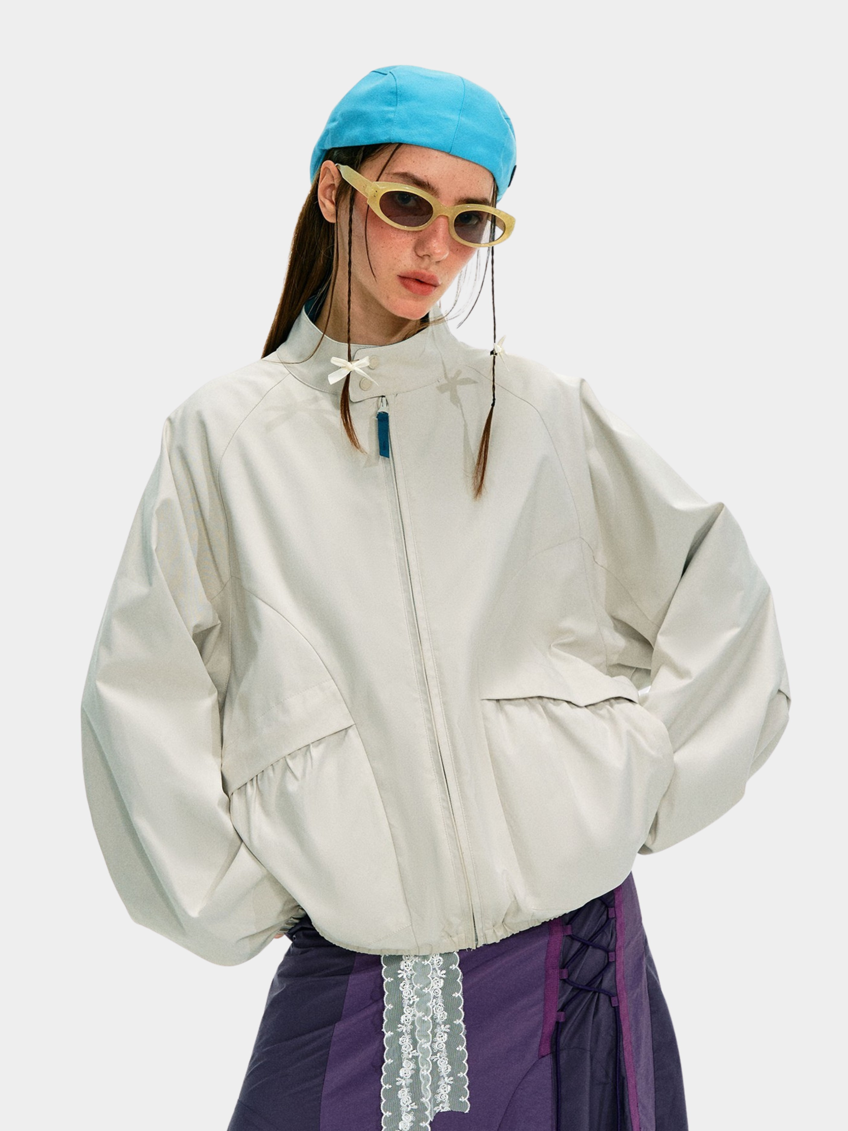 Firewhisper - Colorblock Stand-Collar Harrington Jacket