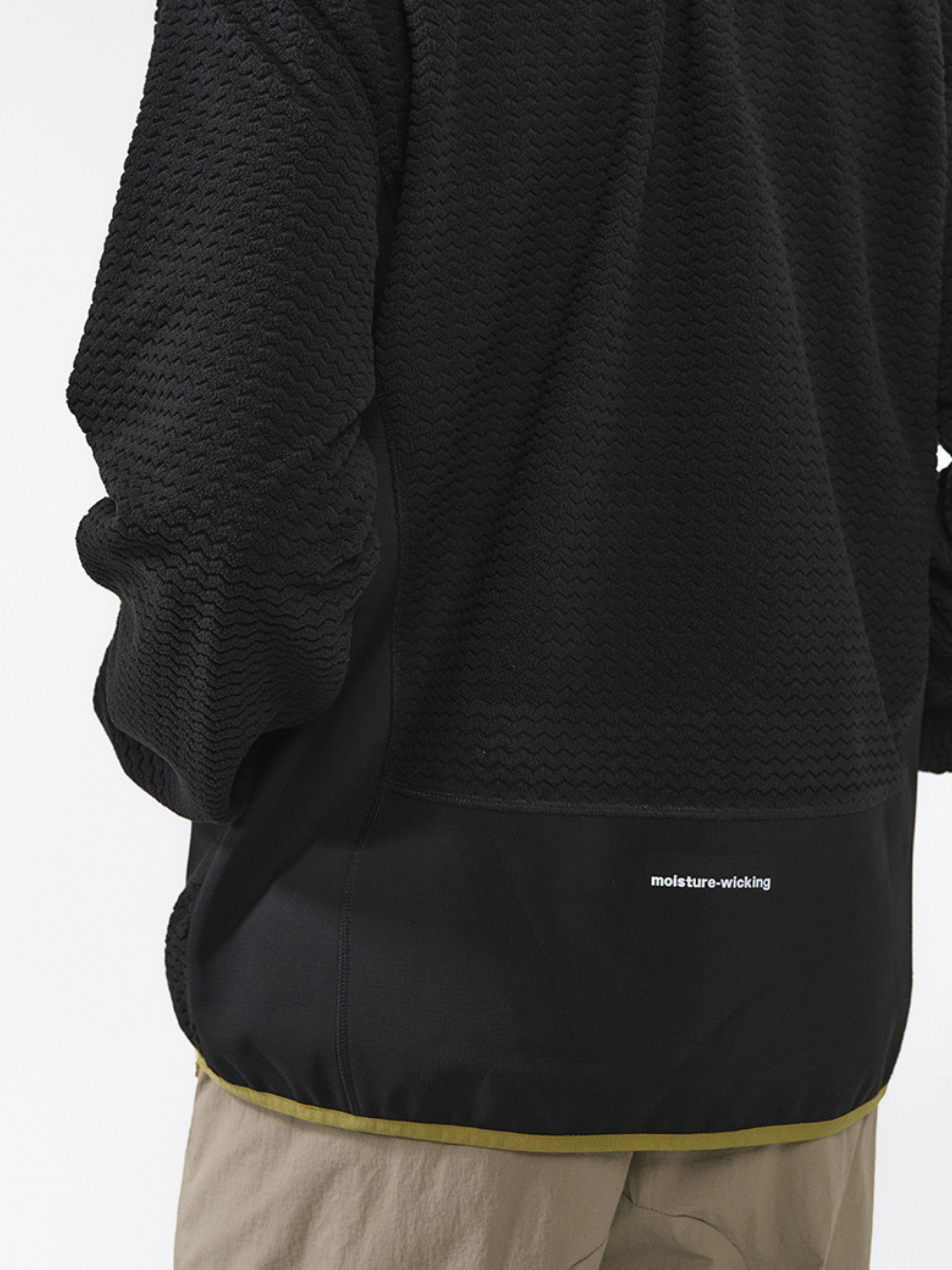 Nightthorn - Unisex Wave Pattern Fleece Zip-Up Sweatshirt