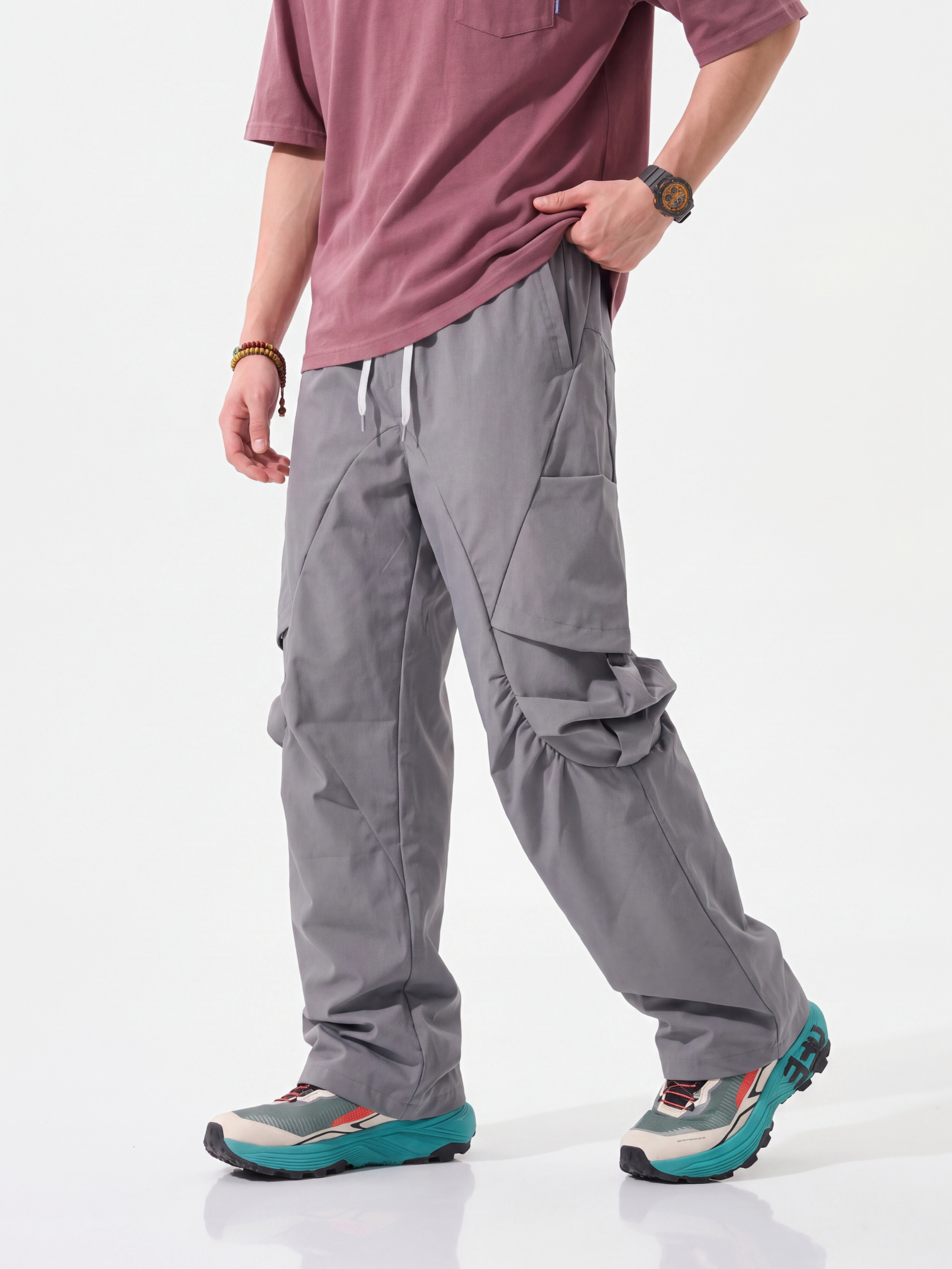 FoldDrift - Unisex Water-Repellent Lightweight Utility Parachute Pants