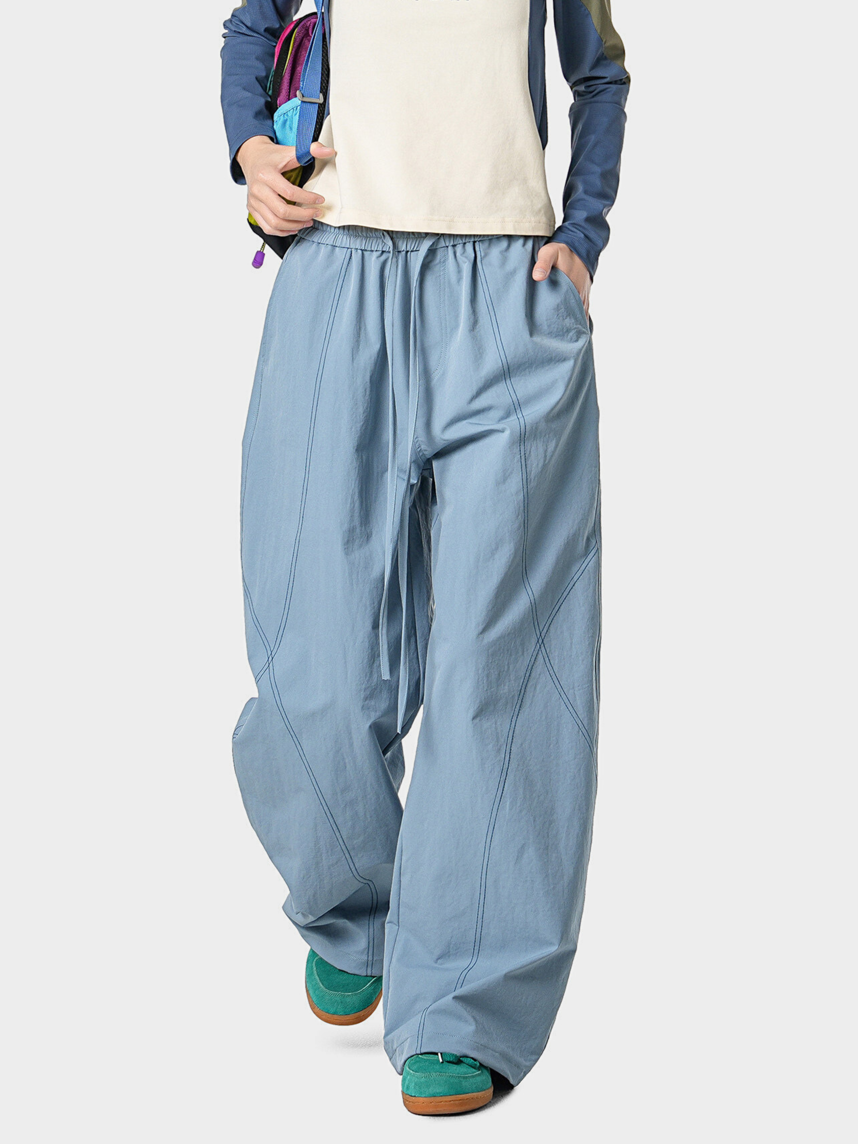 Stormrush - Unisex Contrast-Stitch Water-Repellent Paratrooper Pants