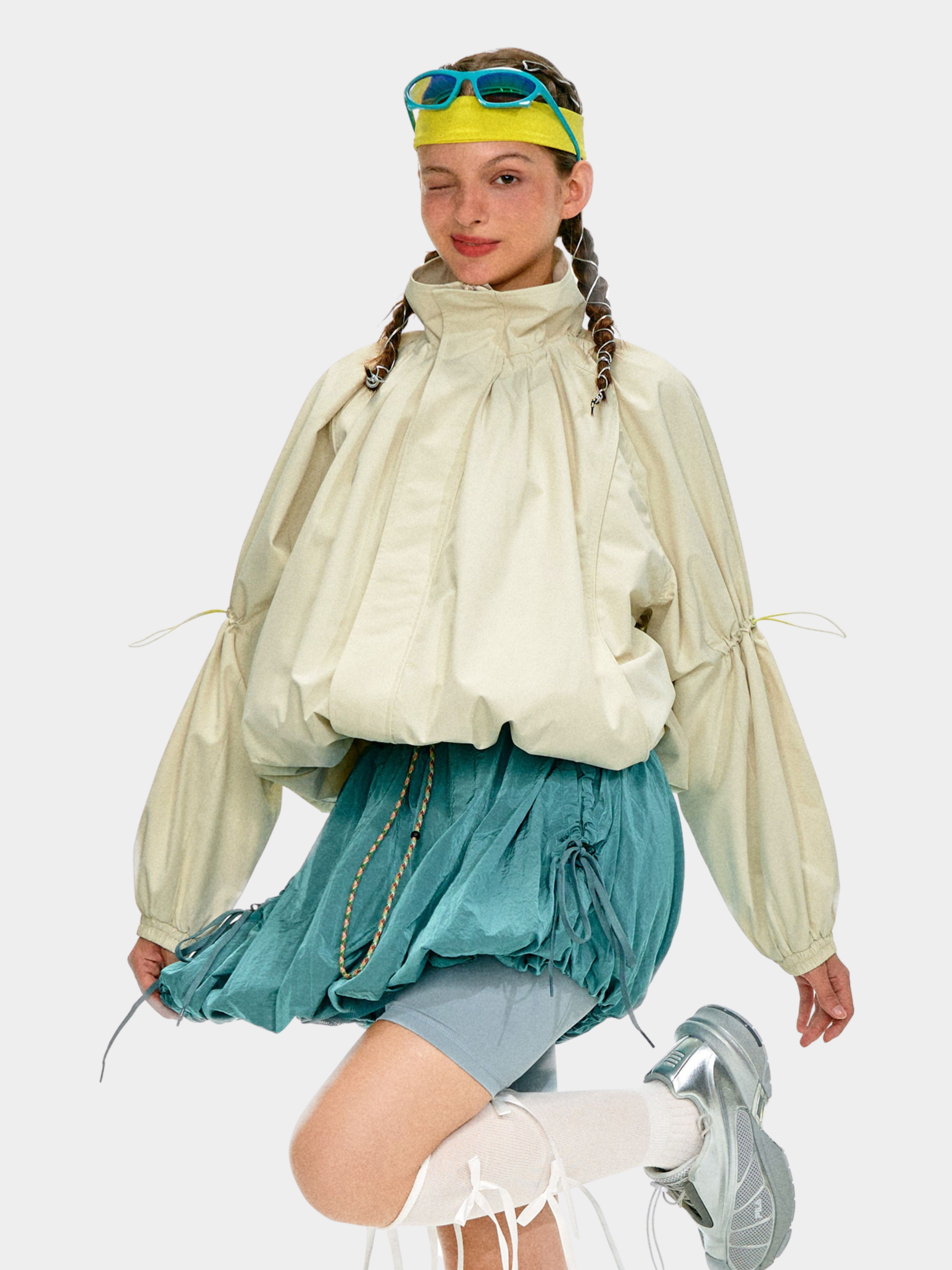 ShadowMode - Women's C6 Water-Repellent Bubble Collar Ruched Jacket