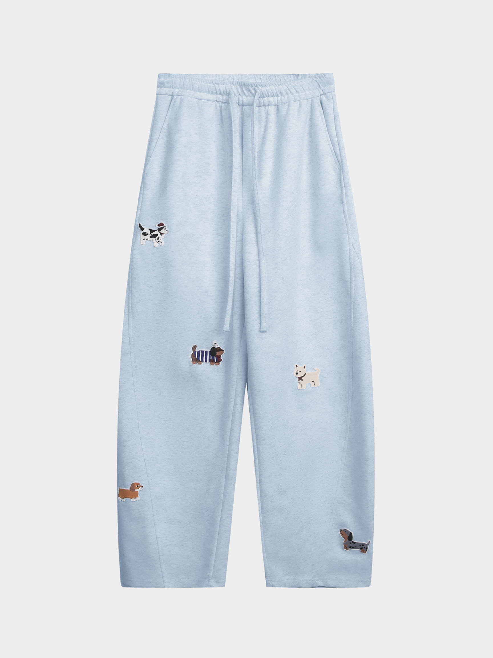 FrostView - Women's Dachshund Patch Embroidery Straight Leg Pants