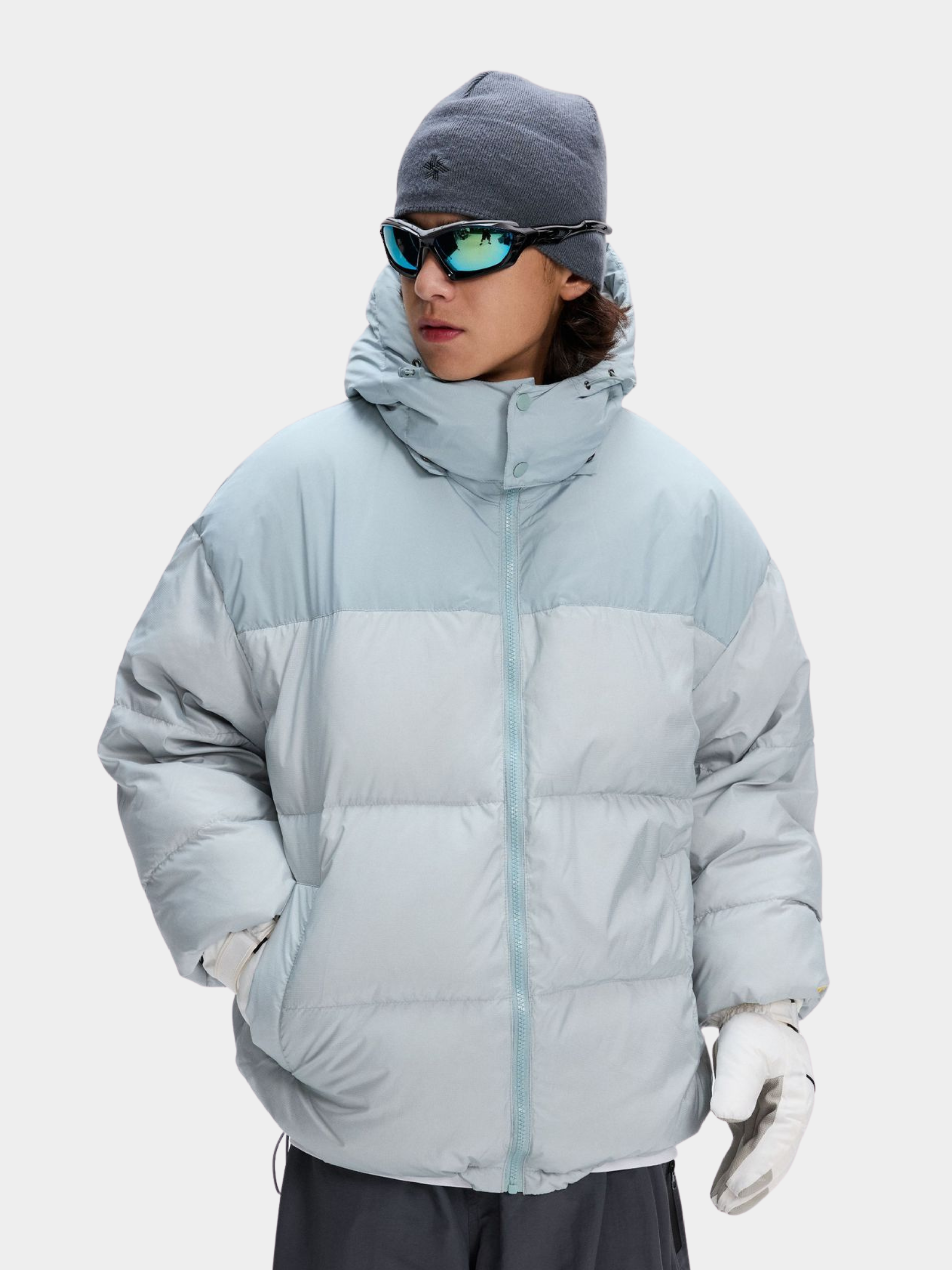 BluffPeak - Unisex Detachable Hood Water-Repellent Duck Down Jacket GONGGAR SPORTS