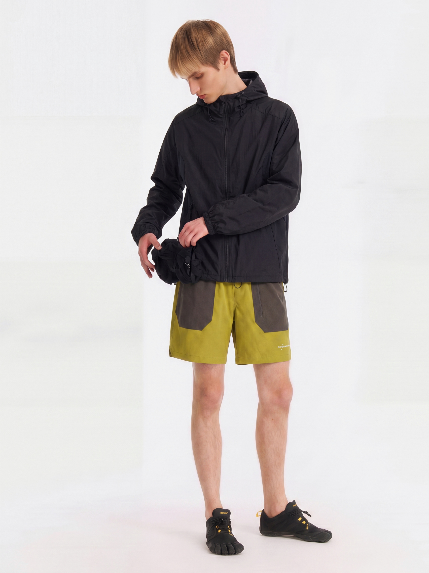 BaseCooler - Men's Water-Repellent Color-Block Patchwork 5-Inch Shorts