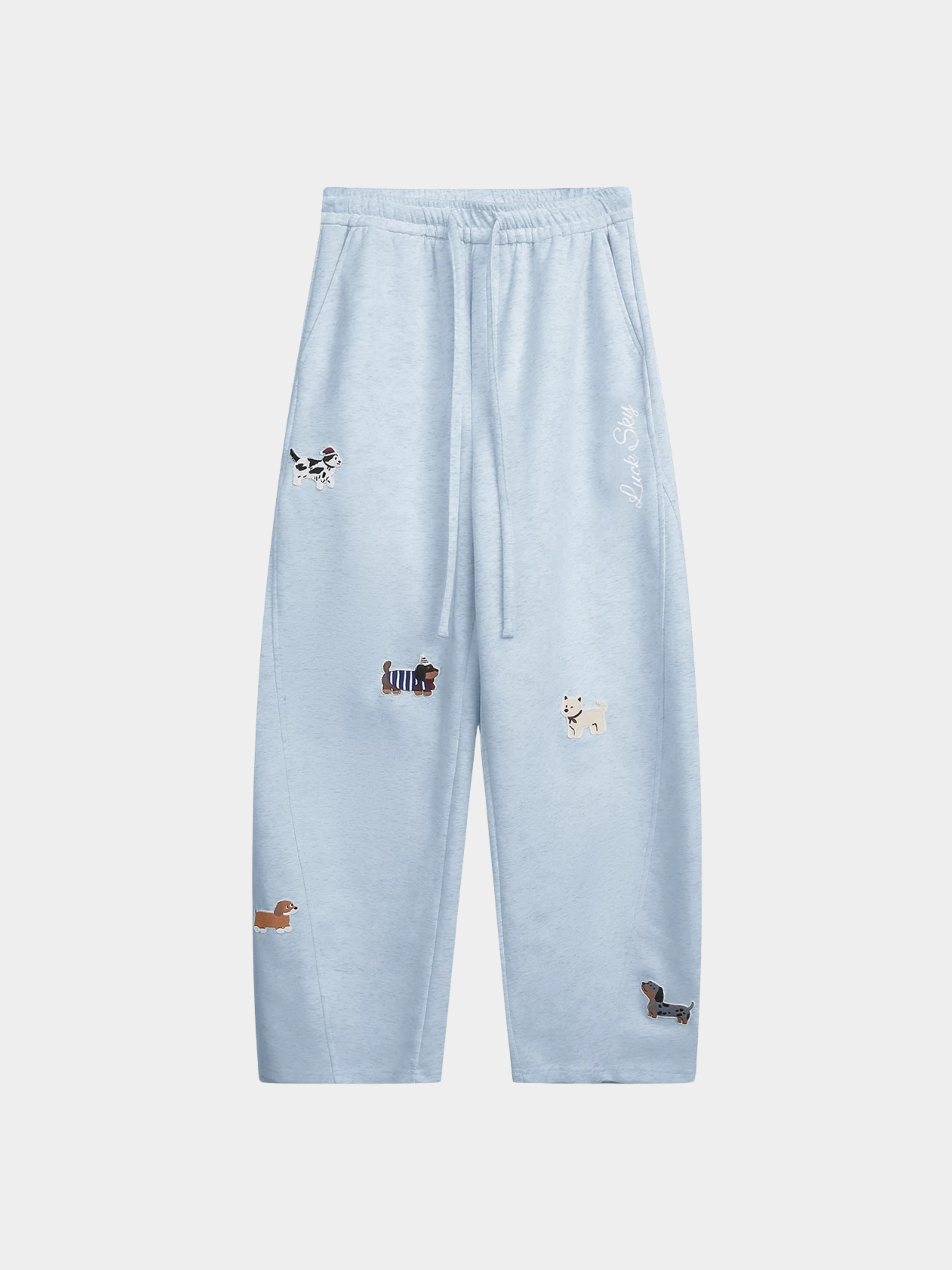 FrostView - Women's Dachshund Patch Embroidery Straight Leg Pants