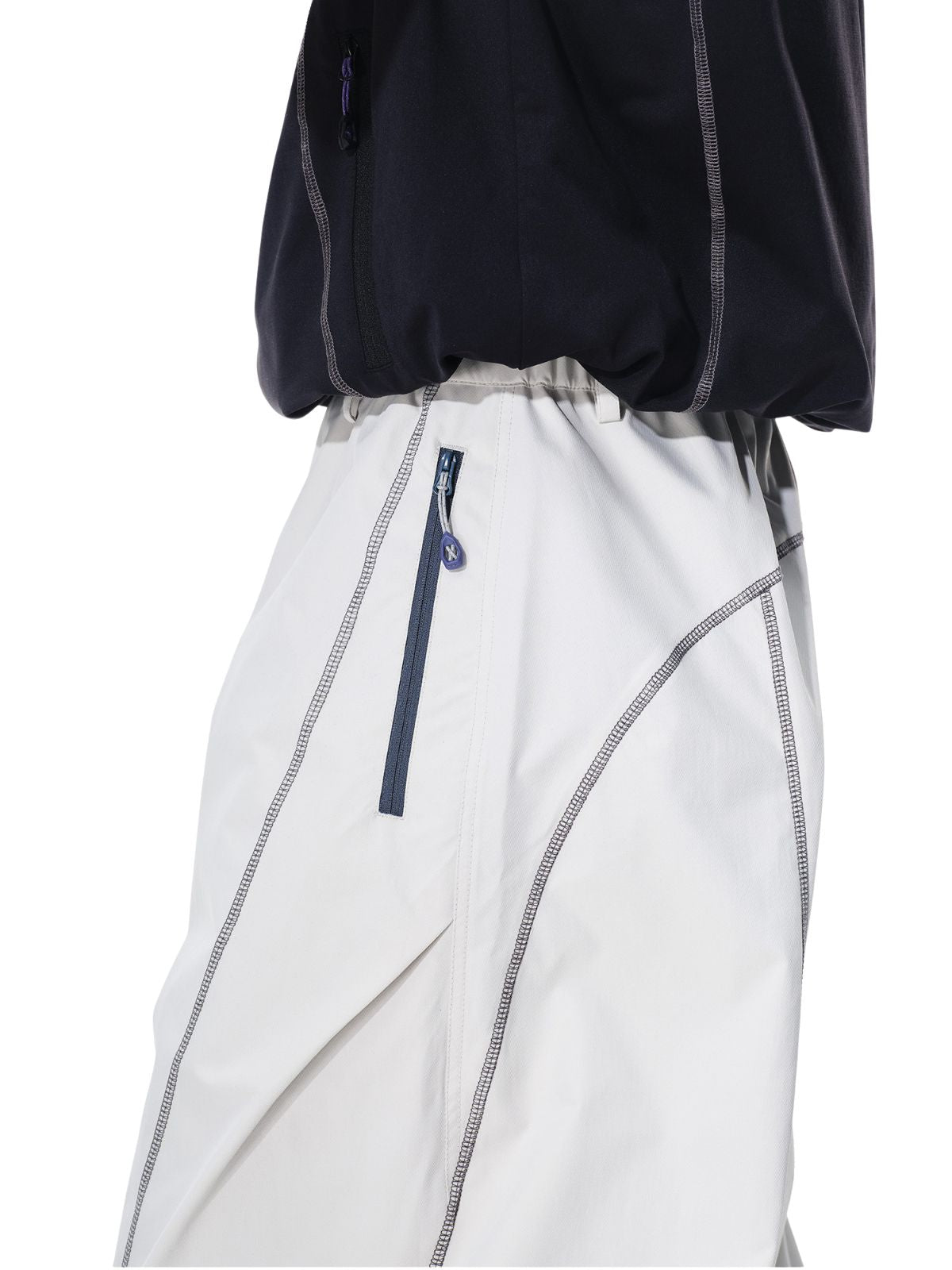 Cavefault - Water-Repellent Color-Block Curved-Leg Pants