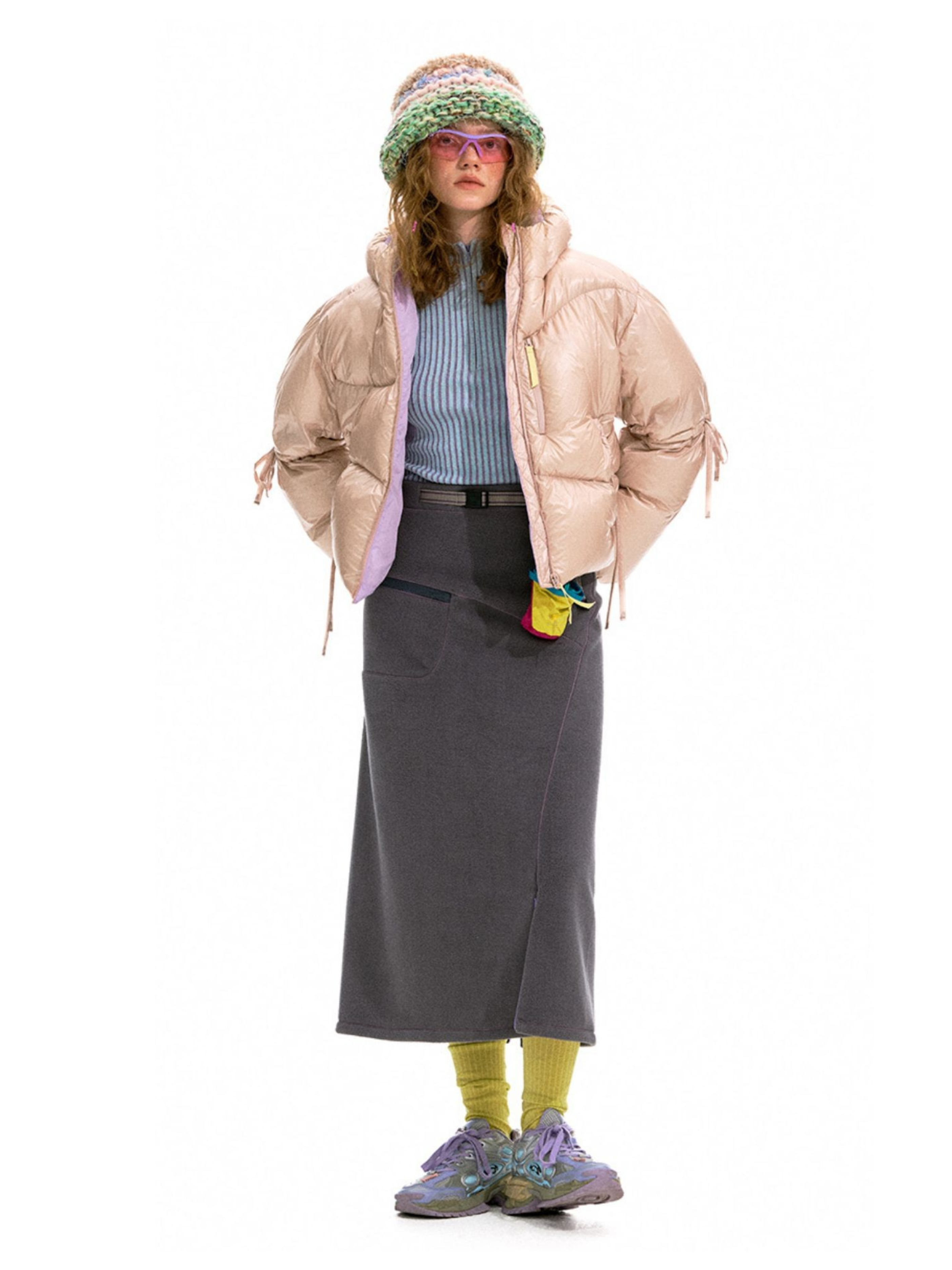 Ironfrost - Women's 90% White Duck Down Color-Blocked Short Puffer Jacket