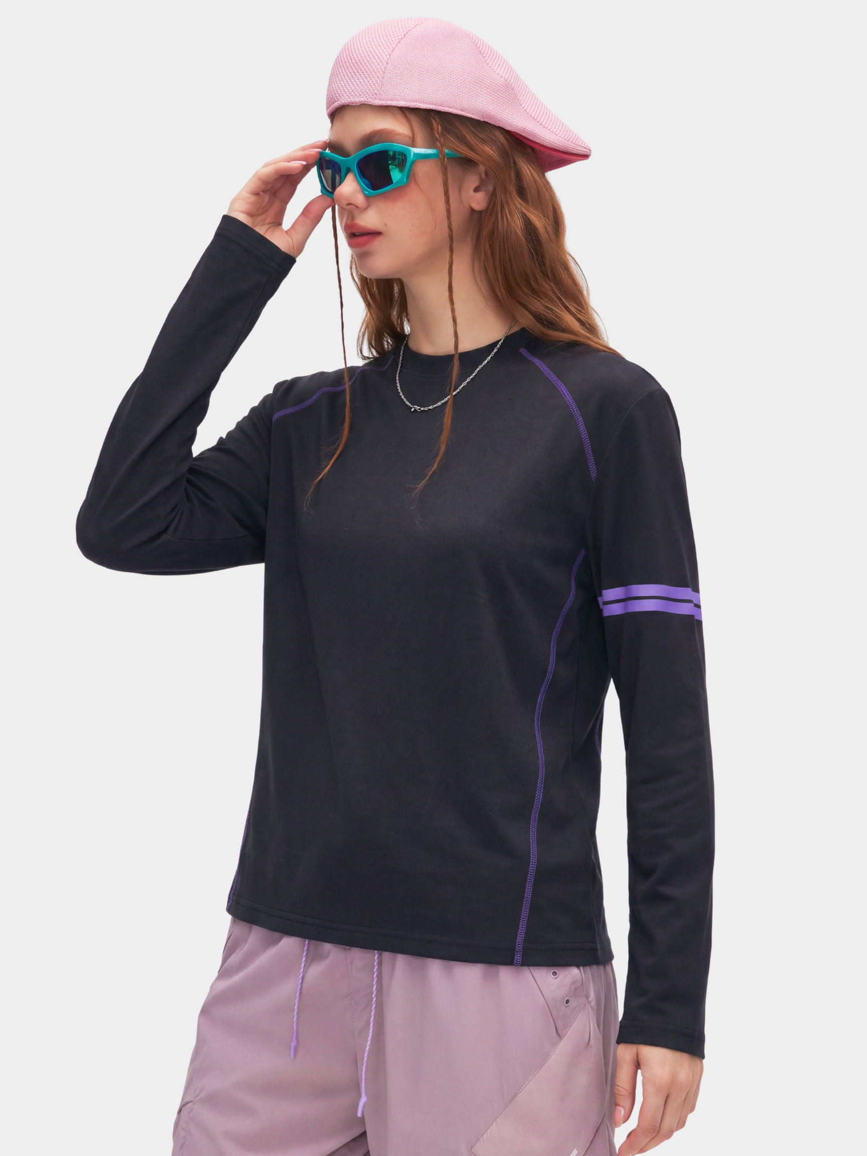 QuietMove - Unisex Crew Neck Long Sleeve Athletic T-Shirt