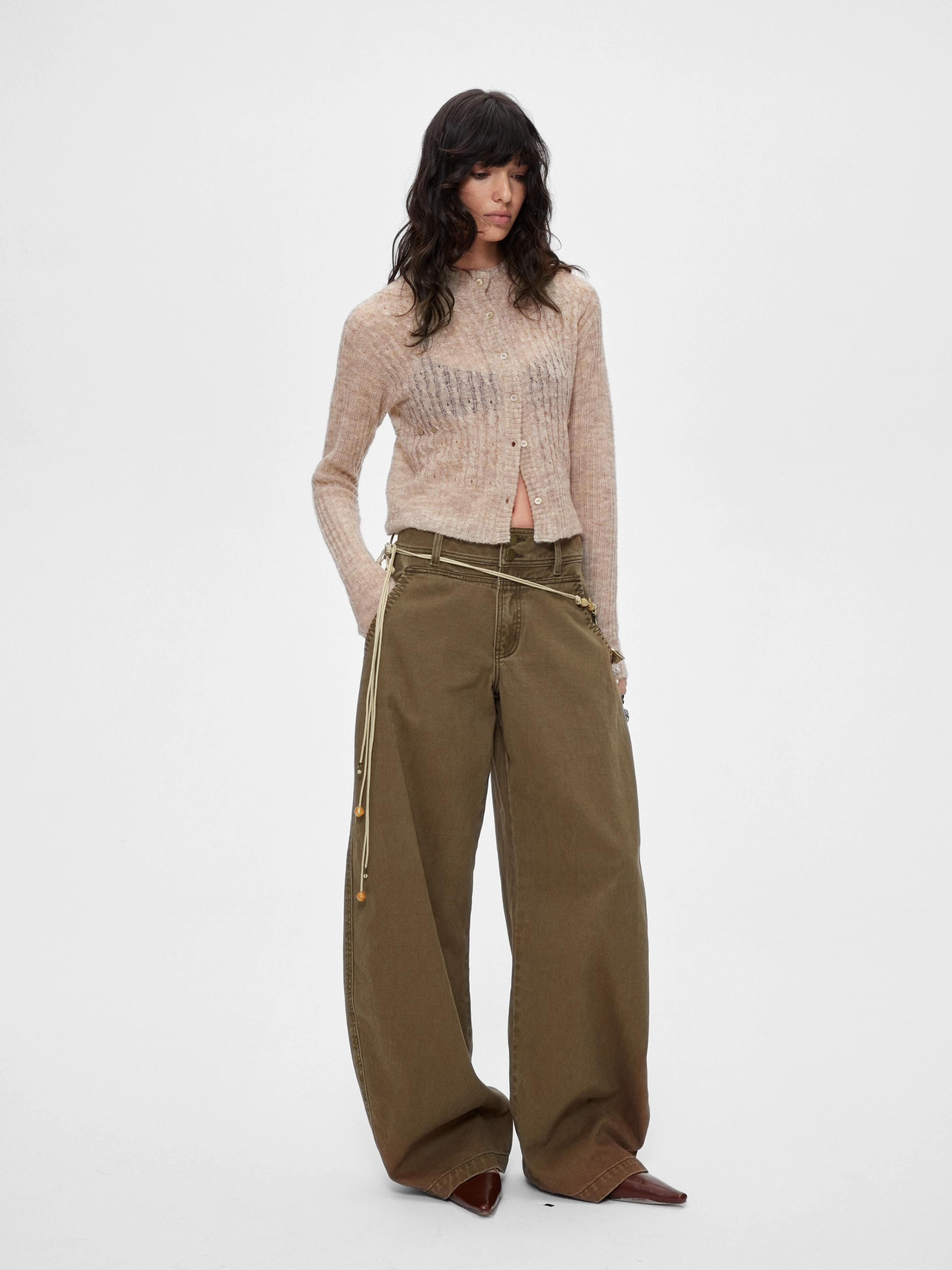 Ashglow - Women's Wool-Mohair Blend Buttoned Sweater