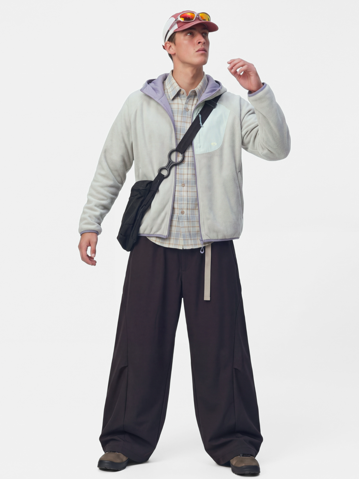 FlipMist - Stretch Elastic-Waist Straight-Leg Utility Pants