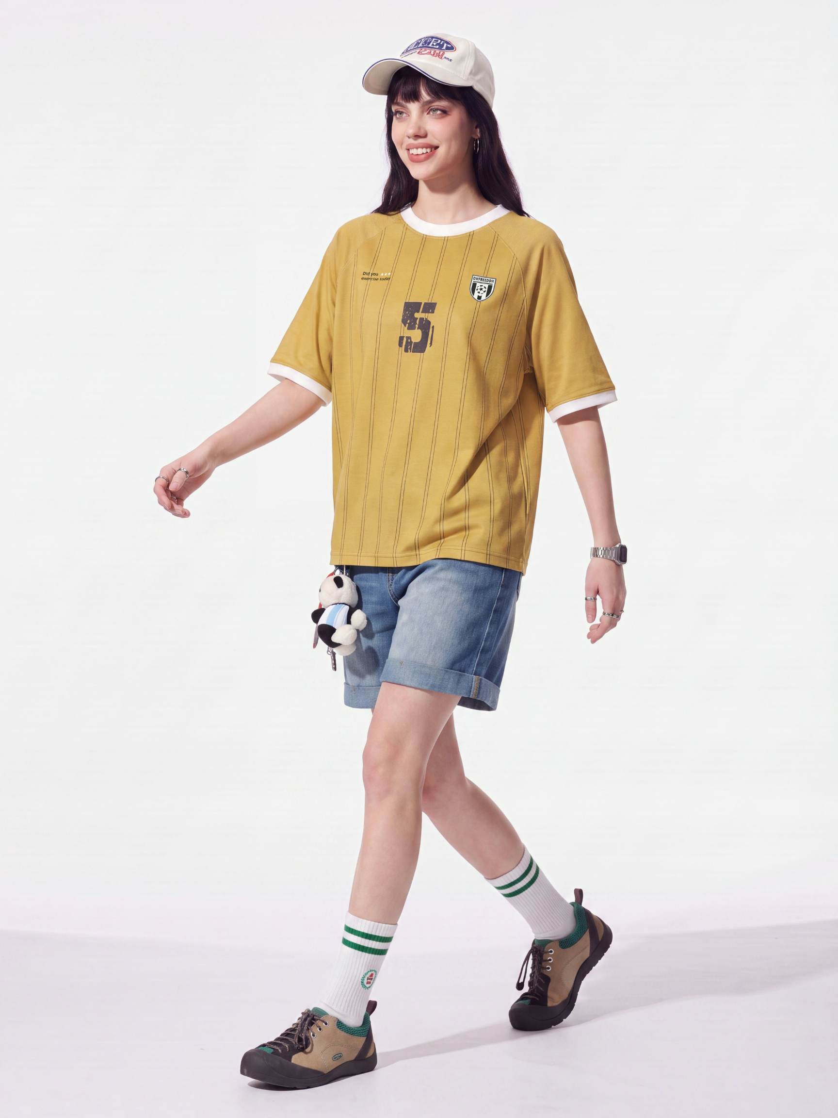 LineGlide - Women's Contrast Raglan Stripe Soccer Jersey T-Shirt
