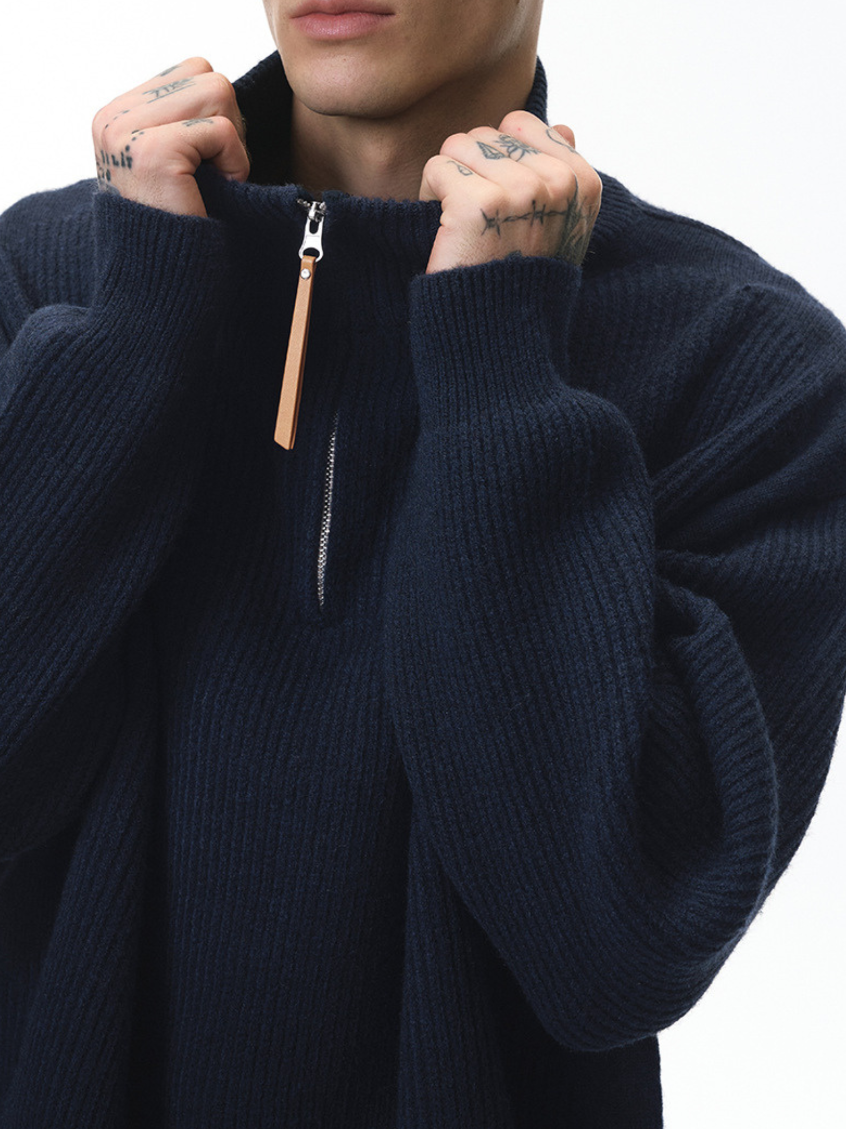 Thistle - Half-Zip High-Neck Knit Sweater