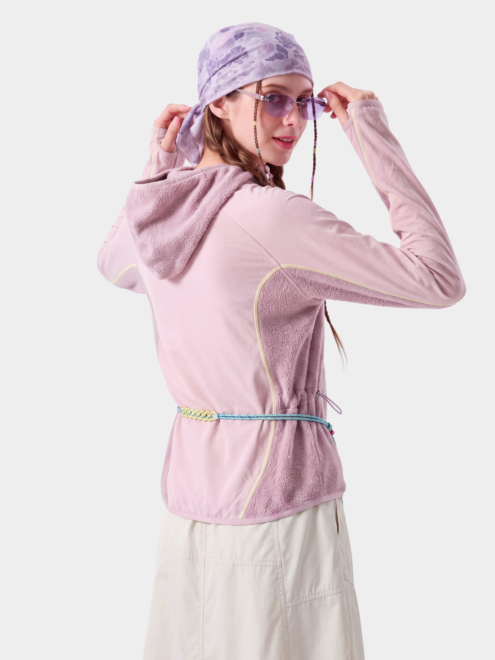 FadeSplit - Women's Fleece-Lined Utility Half-Zip Long-Sleeve Top