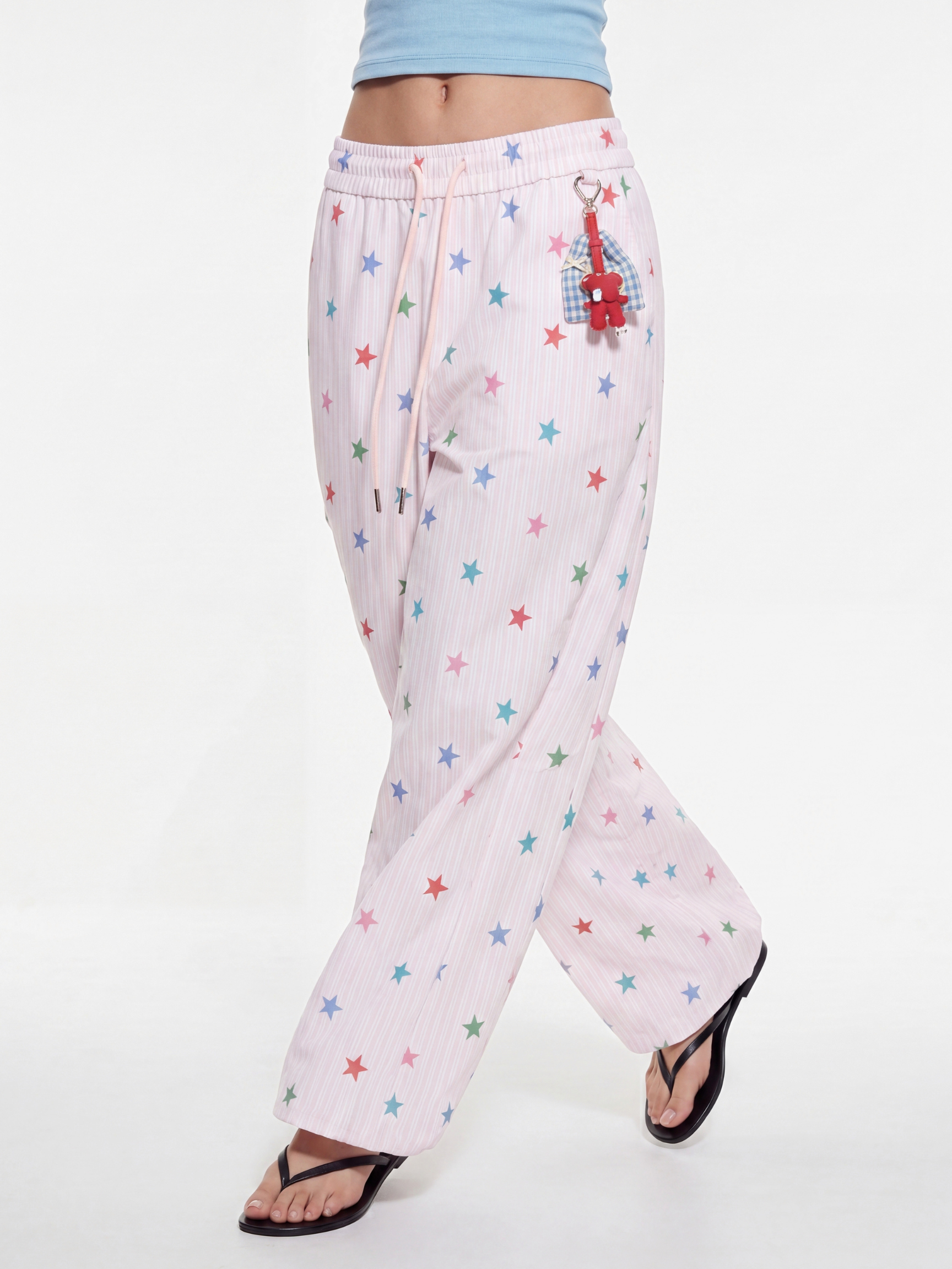 Stitch - Women's Colorful Star Stripe Wide-Leg Pants