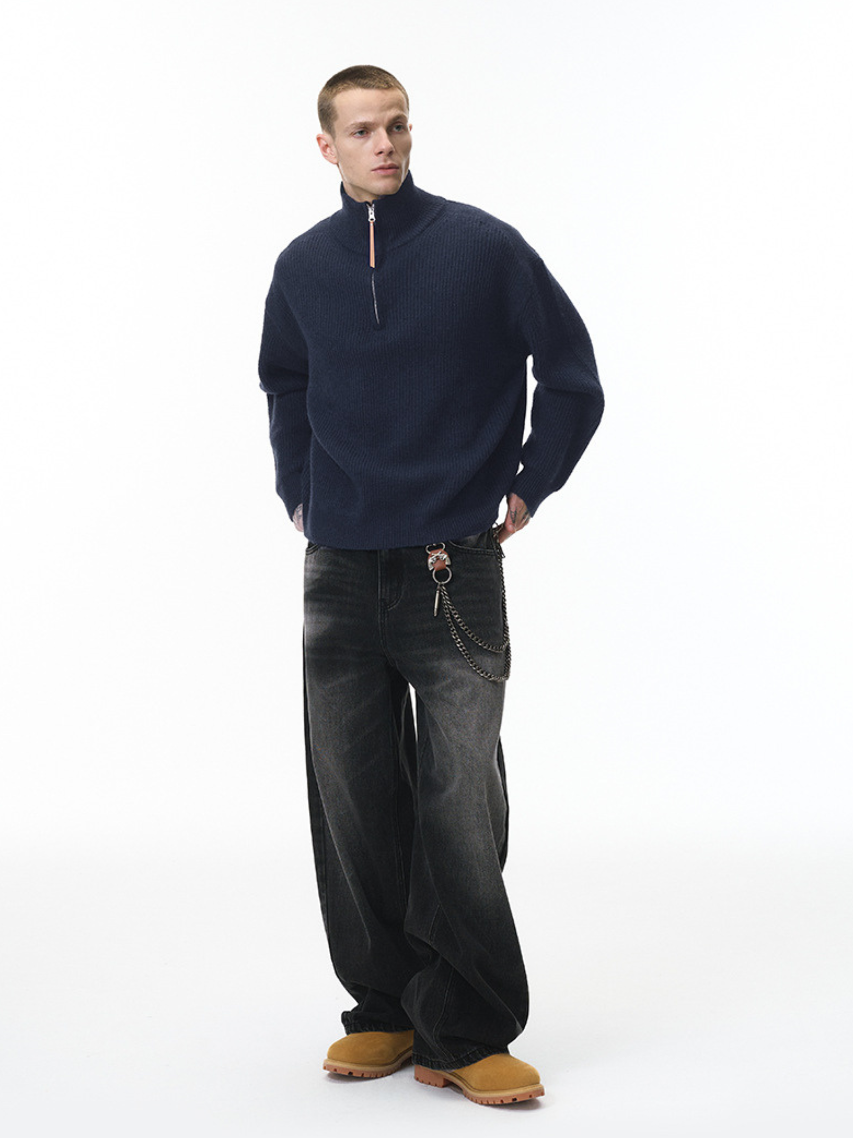 Thistle - Half-Zip High-Neck Knit Sweater