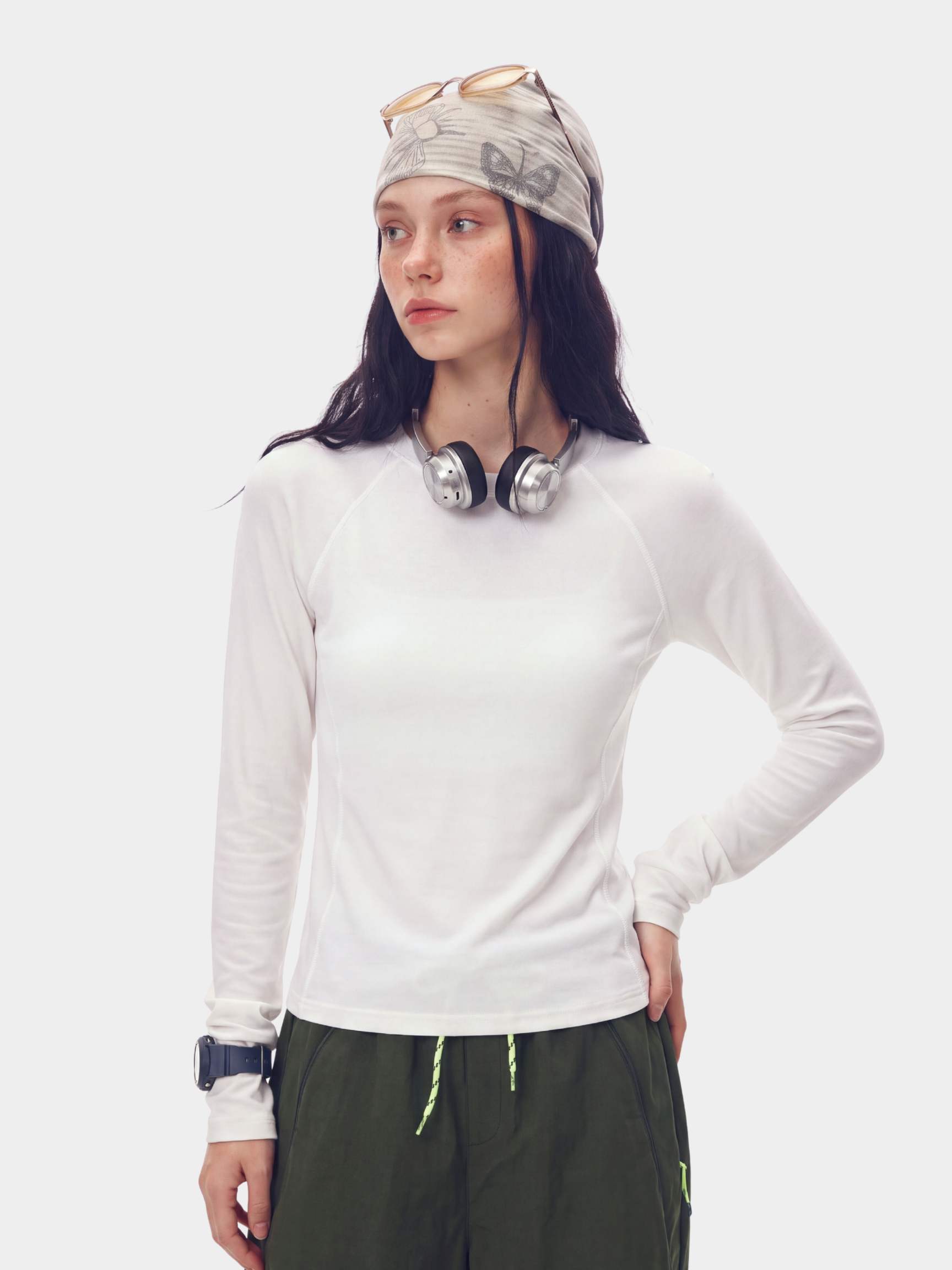 StitchFit - Women's Contrast Stitch Slim Fit Quick-Dry Long Sleeve Top