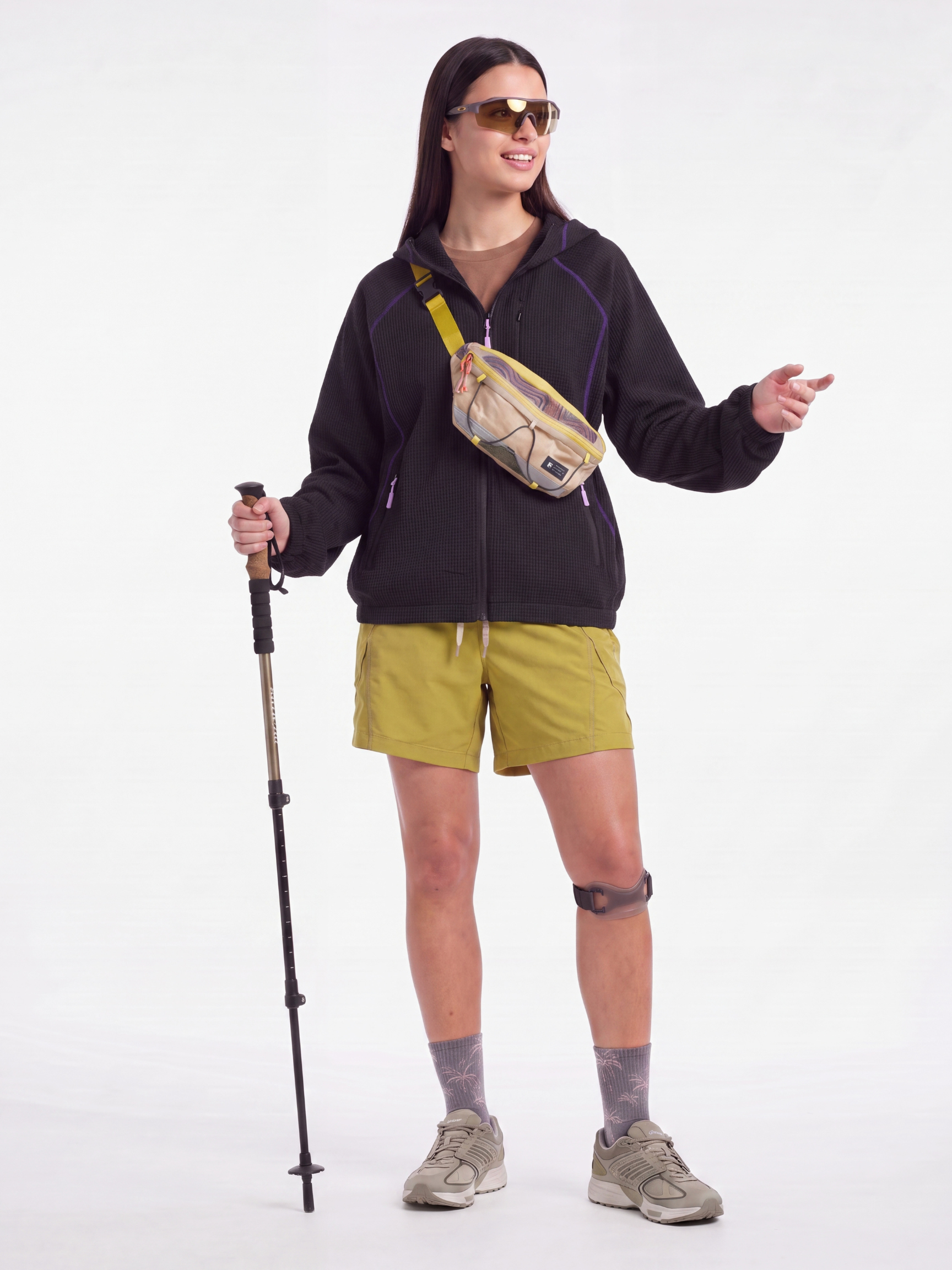 SplitVeil - Unisex Waffle Texture Contrast Stitch Zip-Up Jacket