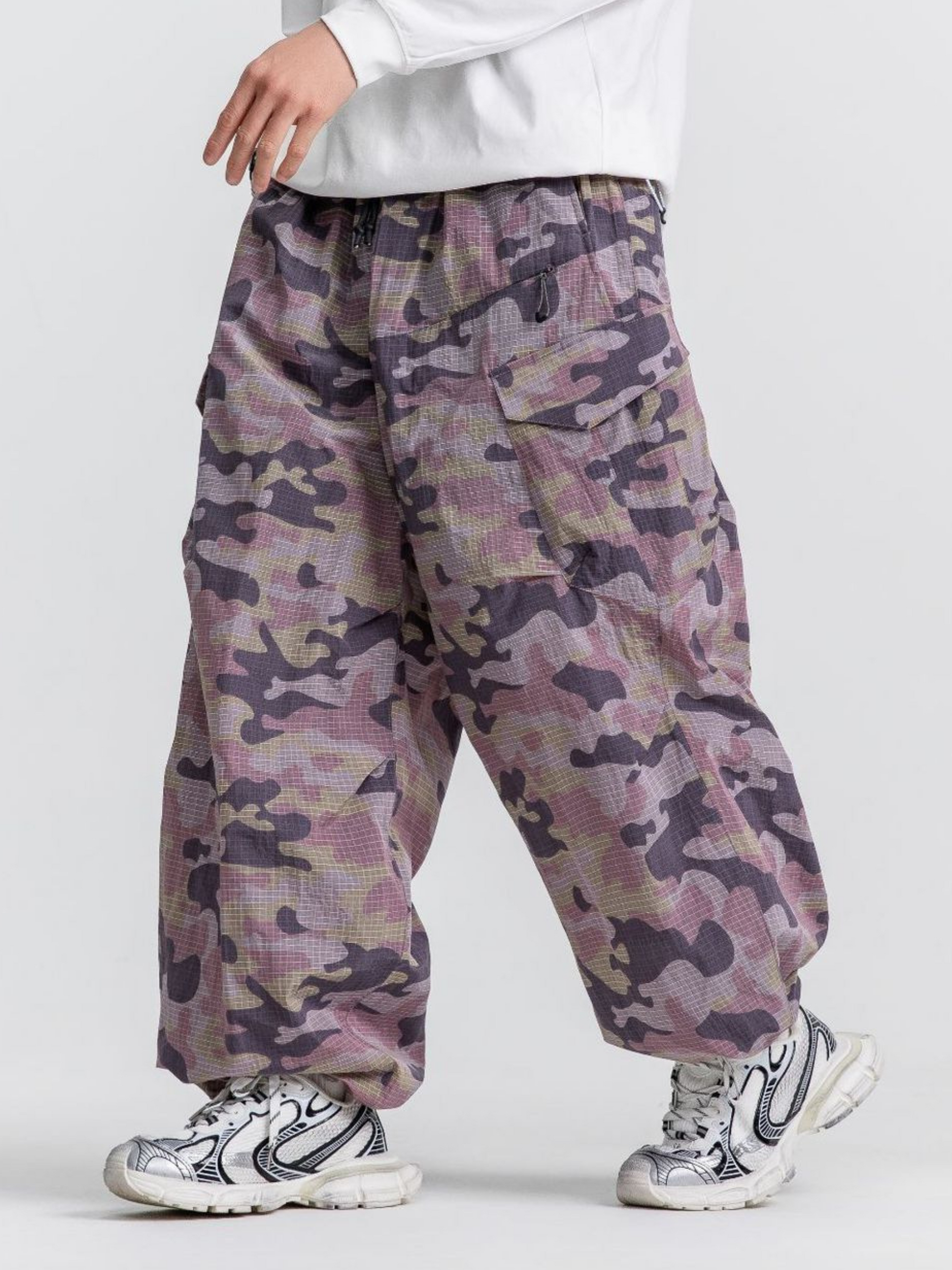 EagleMode - Unisex Ultra-Loose Tech Camo Paratrooper Pants GONGGAR SPORTS