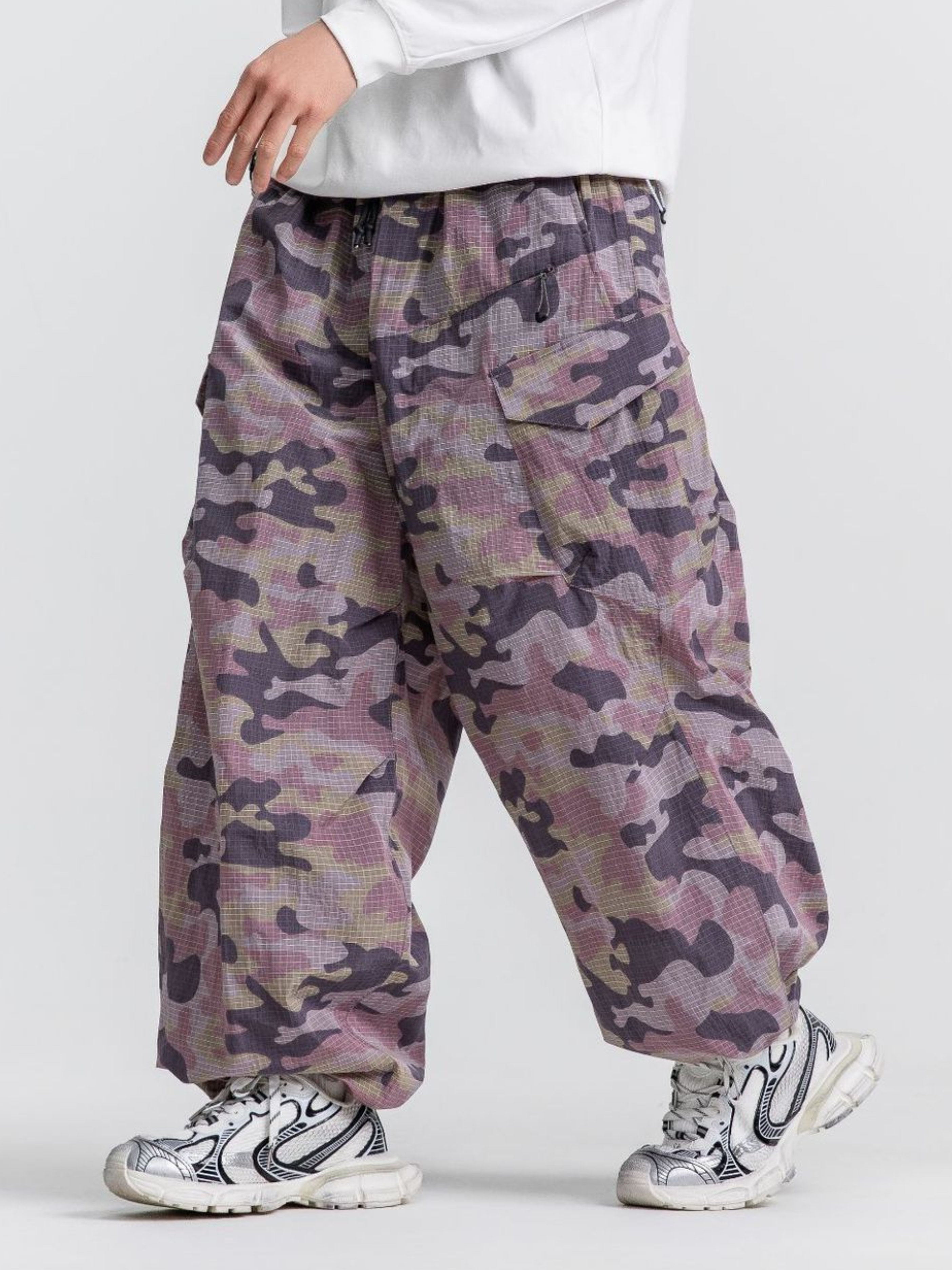 EagleMode - Unisex Ultra-Loose Tech Camo Paratrooper Pants GONGGAR SPORTS