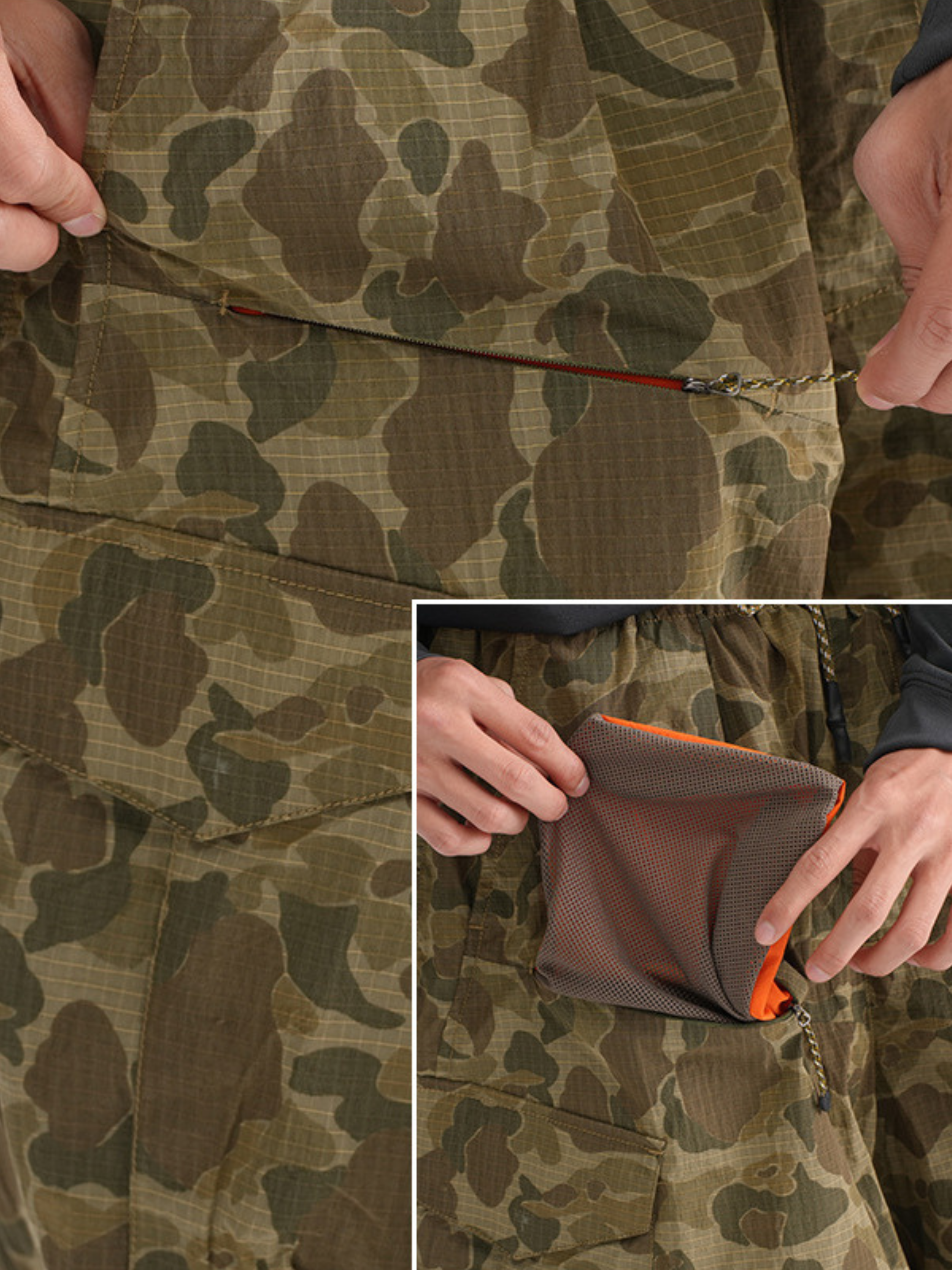 EagleMode - Unisex Ultra-Loose Tech Camo Paratrooper Pants GONGGAR SPORTS