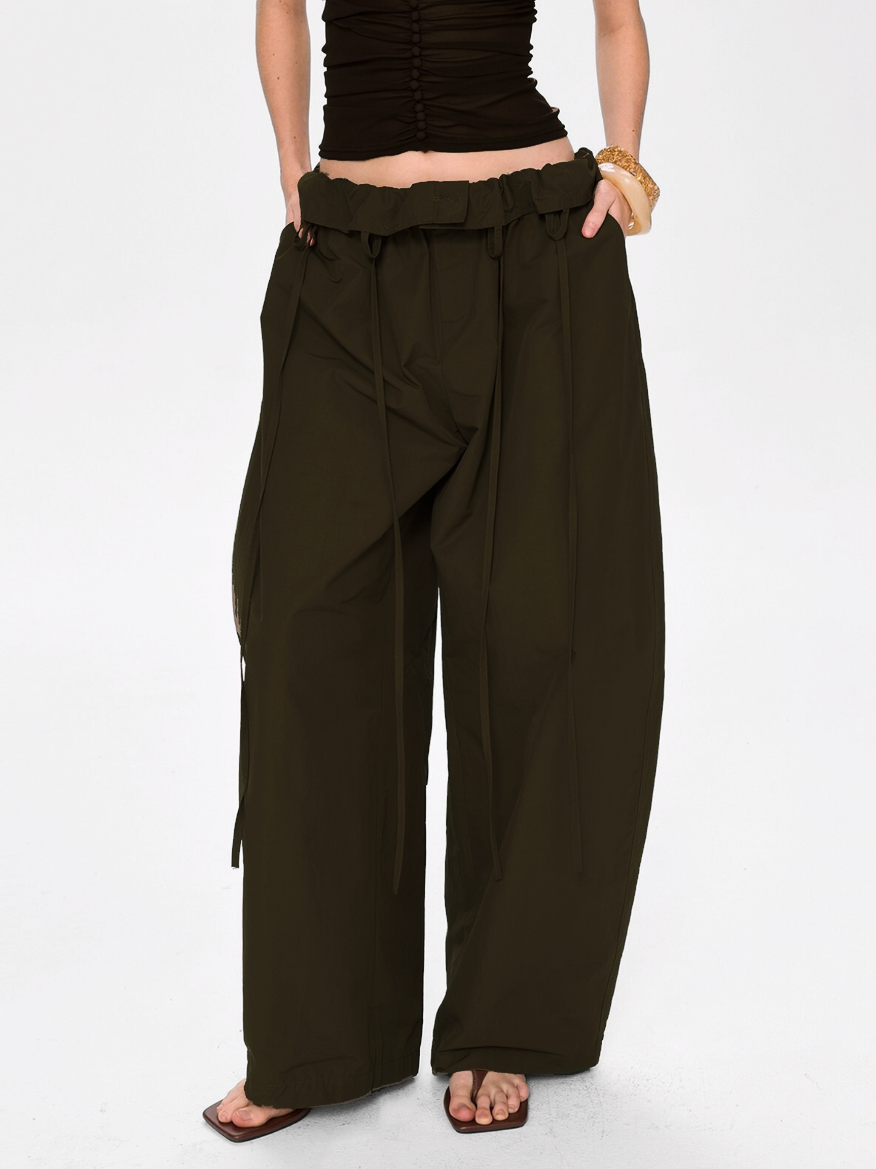 Vantex - Women's Bubble-Waist Lightweight Tapered Pants