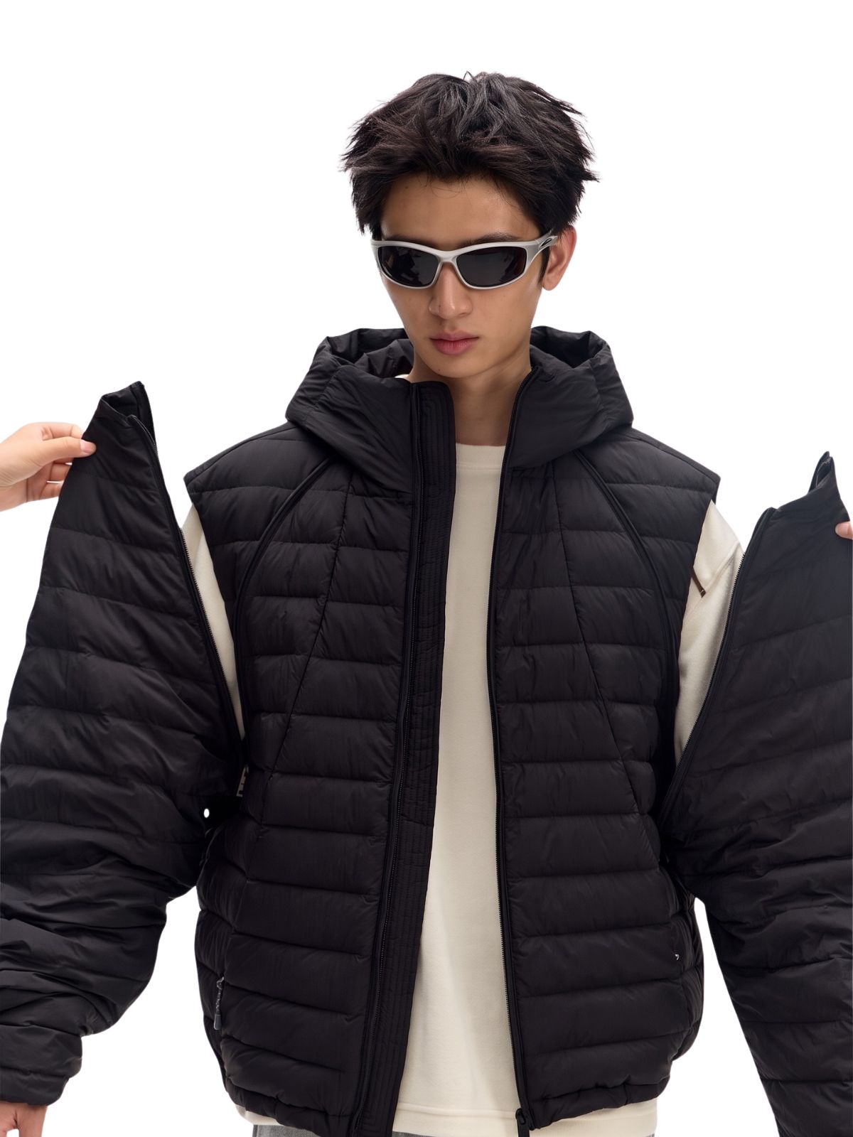 Icefault - 90% White Duck Down Detachable Vest Down Jacket