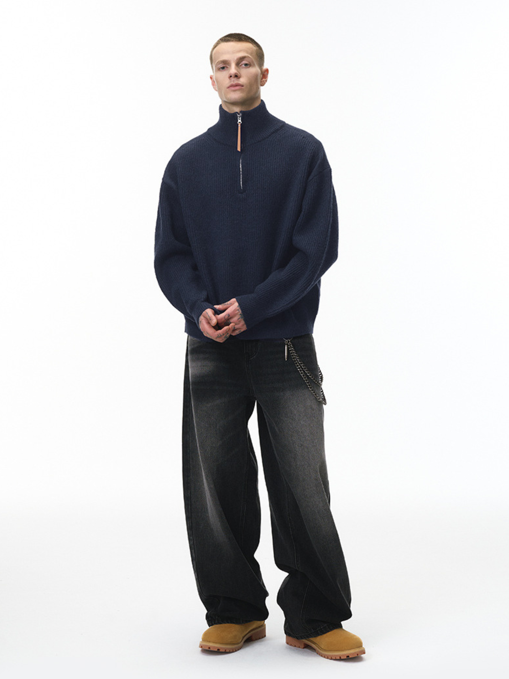 Thistle - Half-Zip High-Neck Knit Sweater