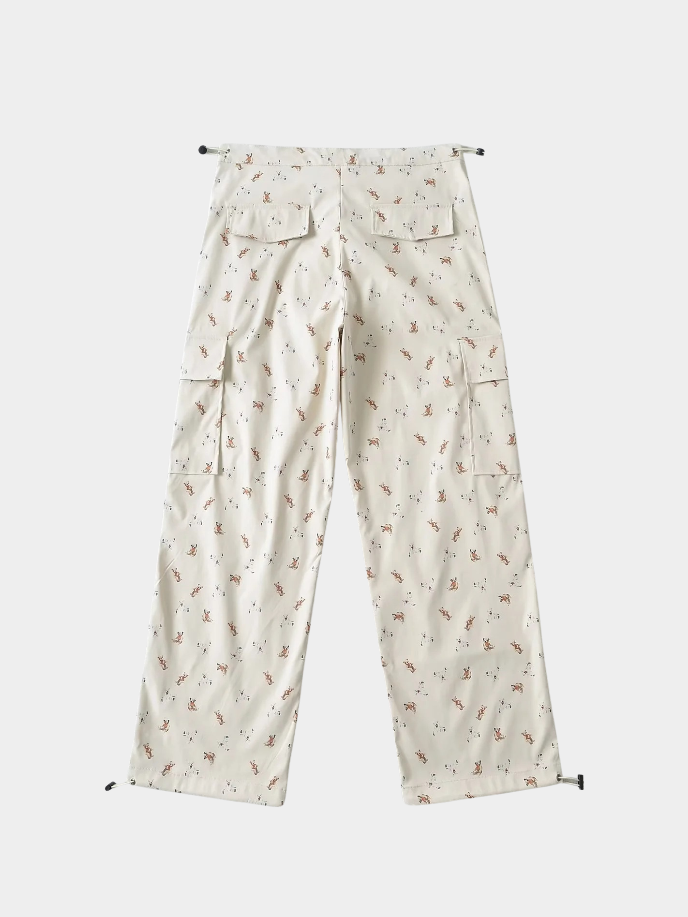 WolfCase - Women's Bear Print Drawstring Cargo Pants