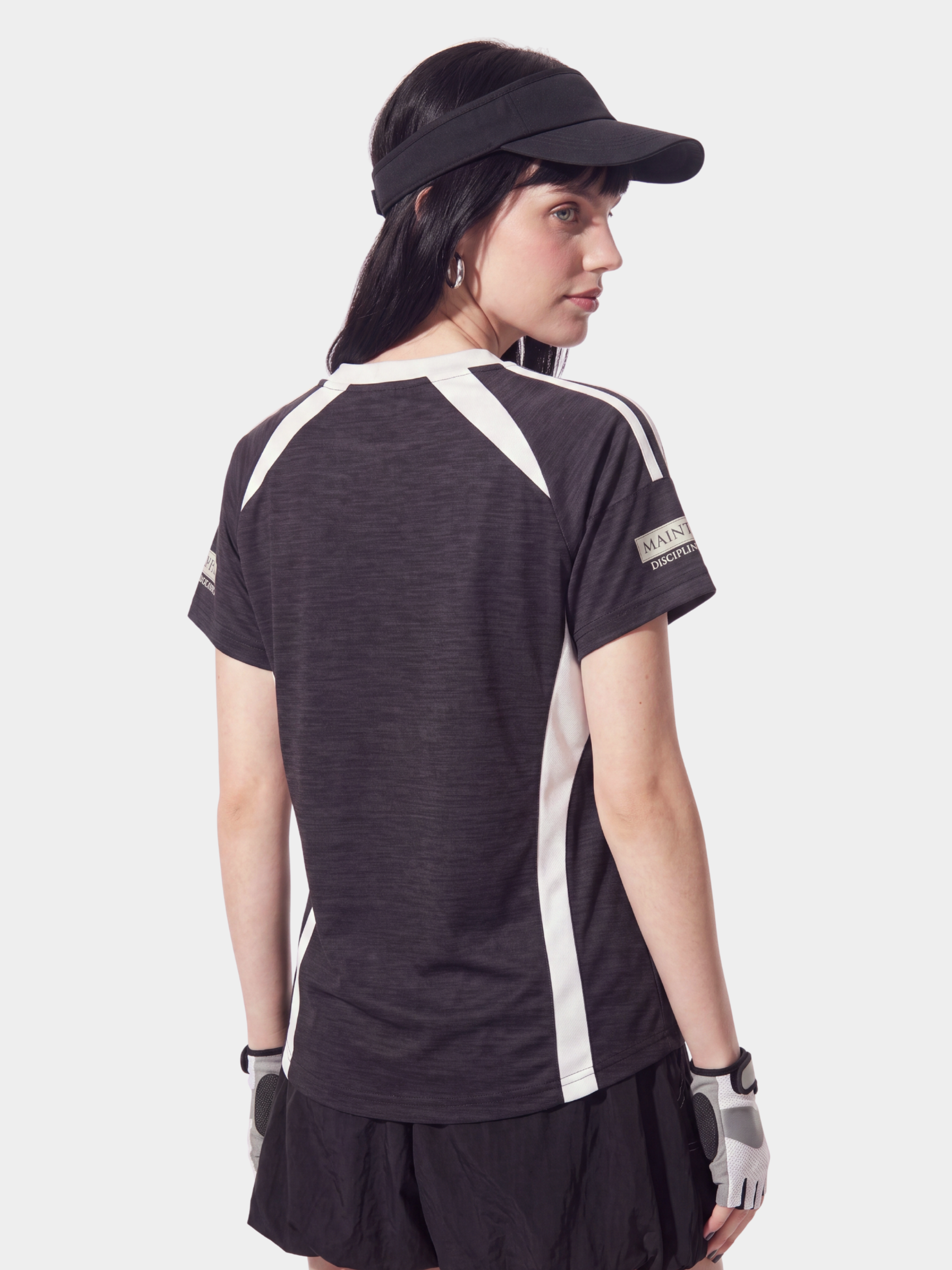 AlleyGlow - Women's Color-Block Letter Print Slim Fit T-Shirt