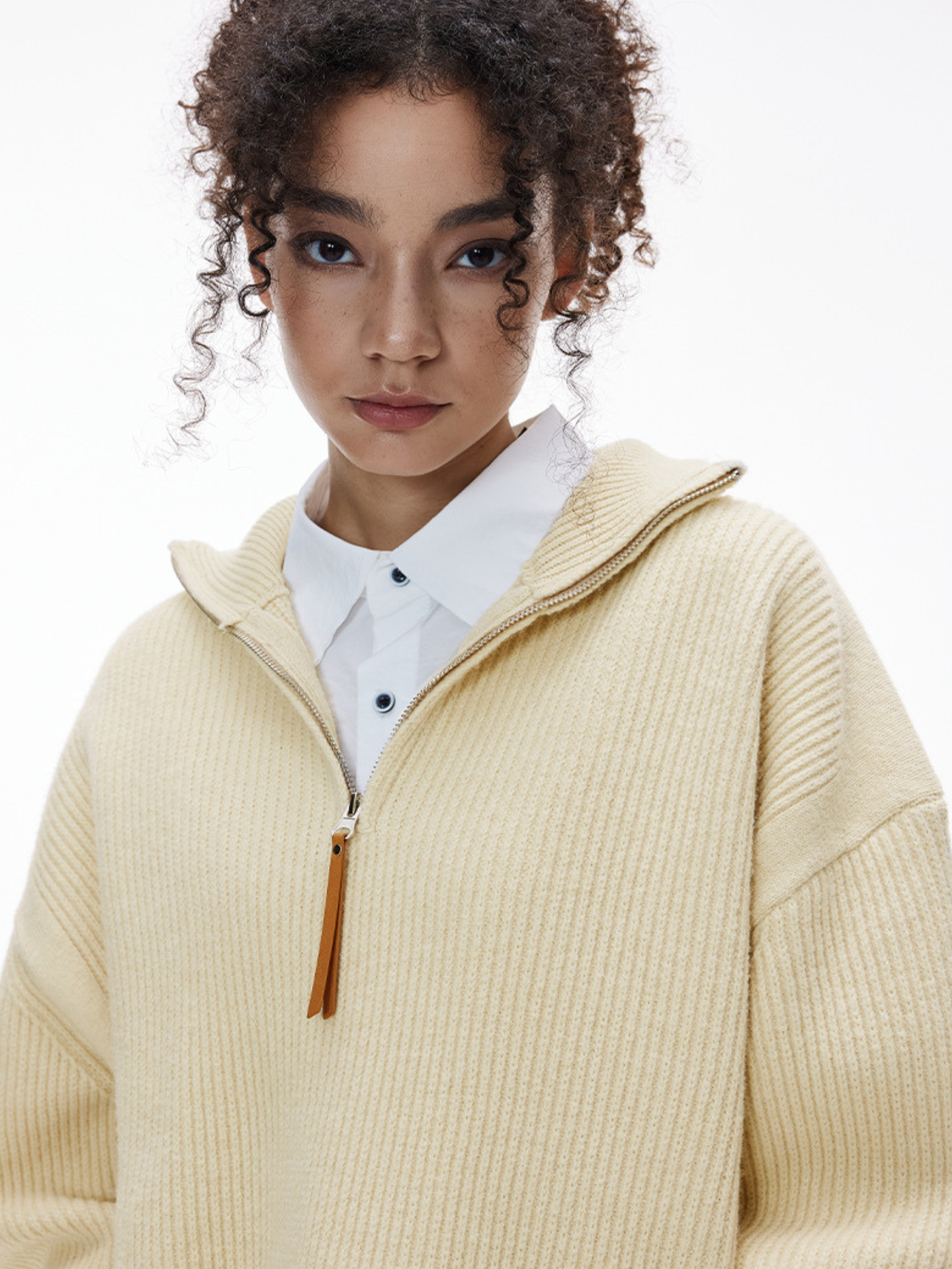 Thistle - Unisex Half-Zip High-Neck Knit Sweater