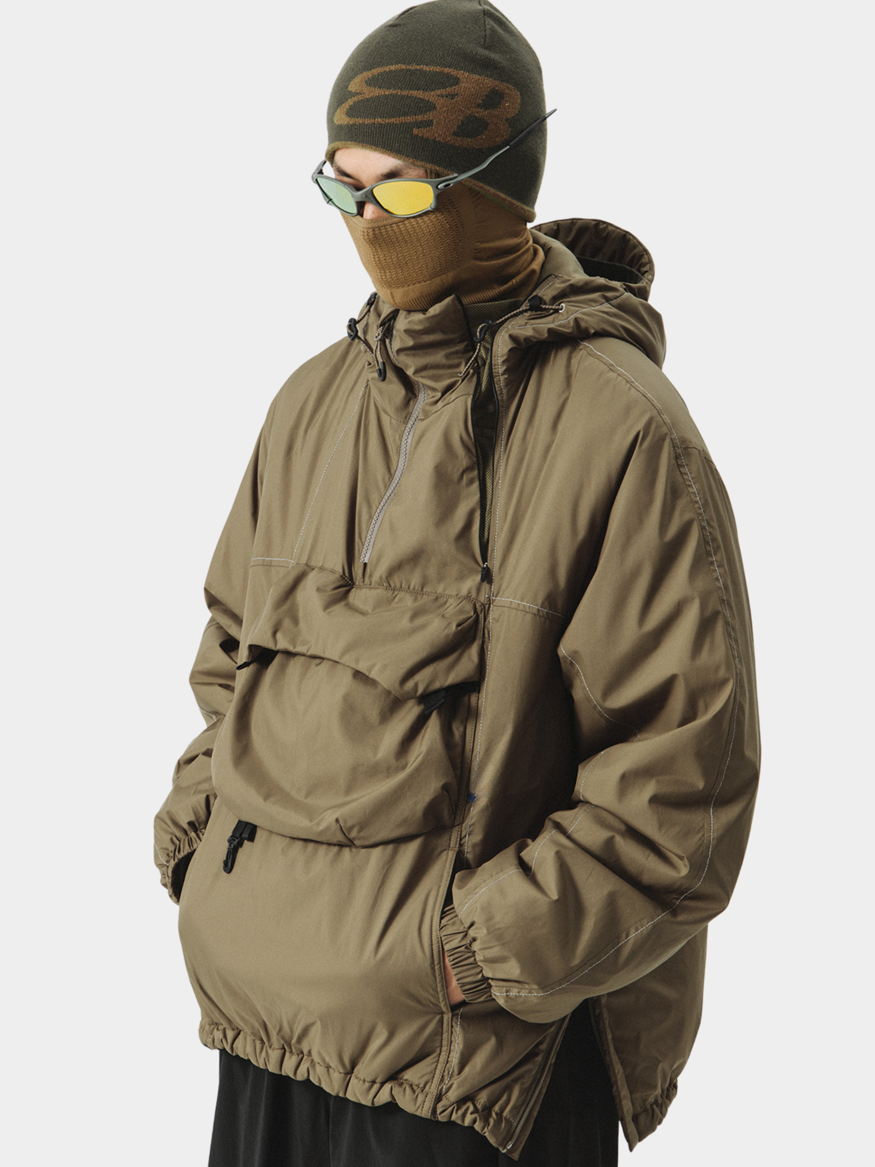 HeatWrap - Unisex Half-zip Primaloft Hooded Insulated Jacket GONGGAR SPORTS