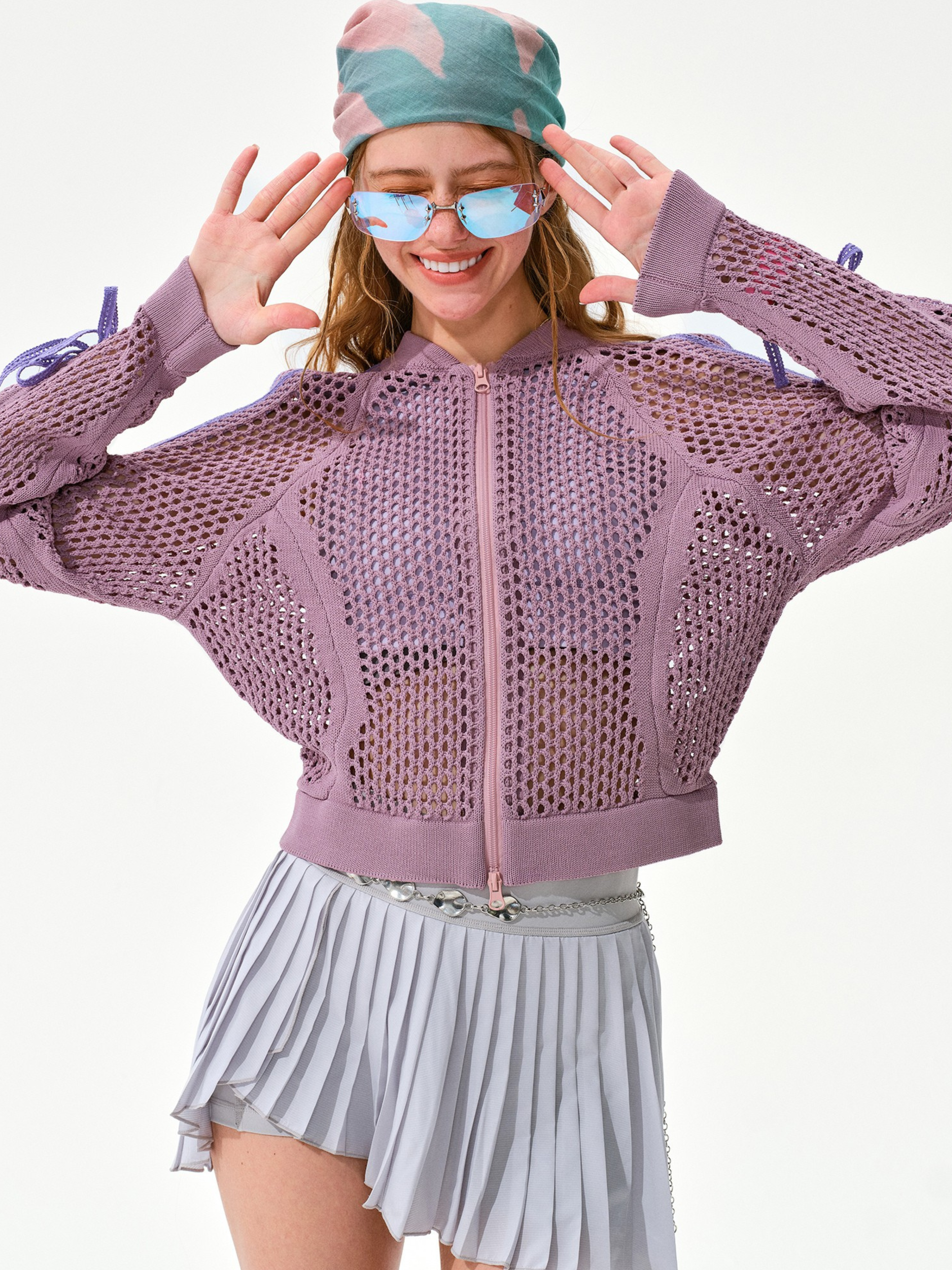 Drift - Women's Colorblock Mesh Stripe Zip-Up Jacket