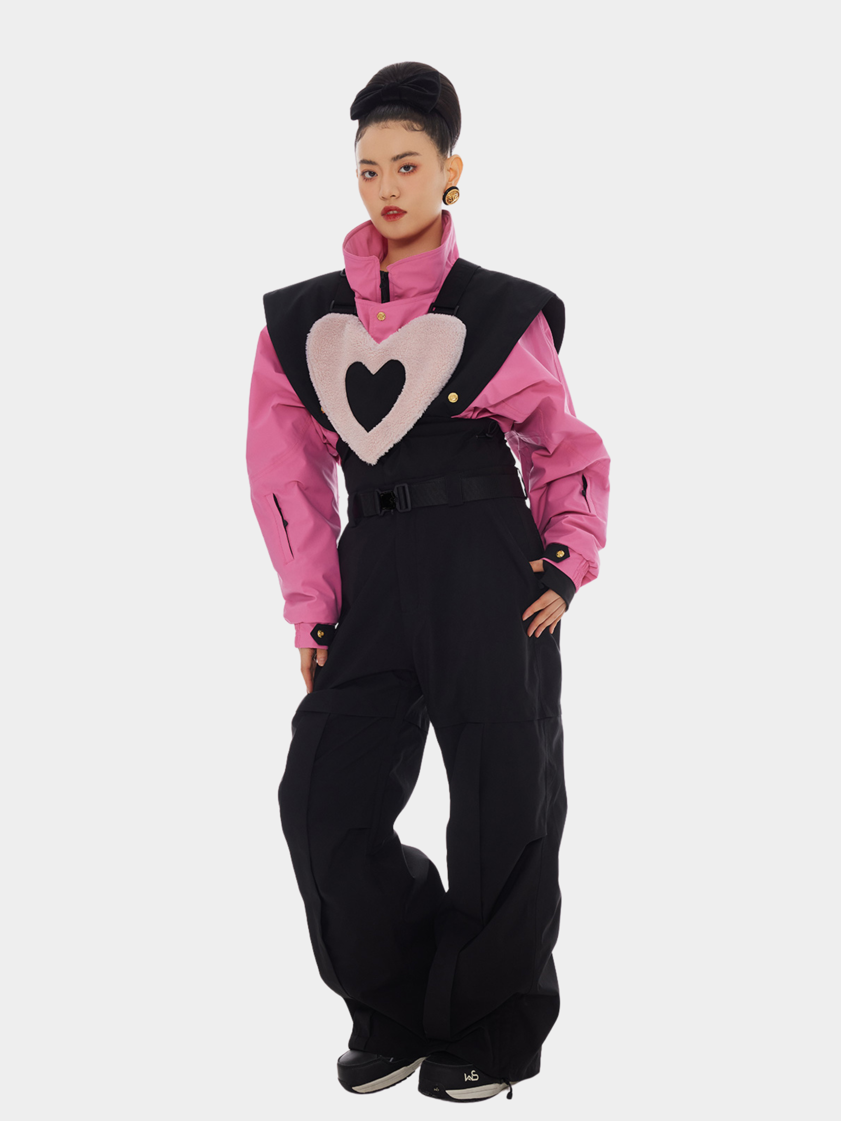 Range - Women's Heart Detail Padded Jacket & Bib Pants Ski Set