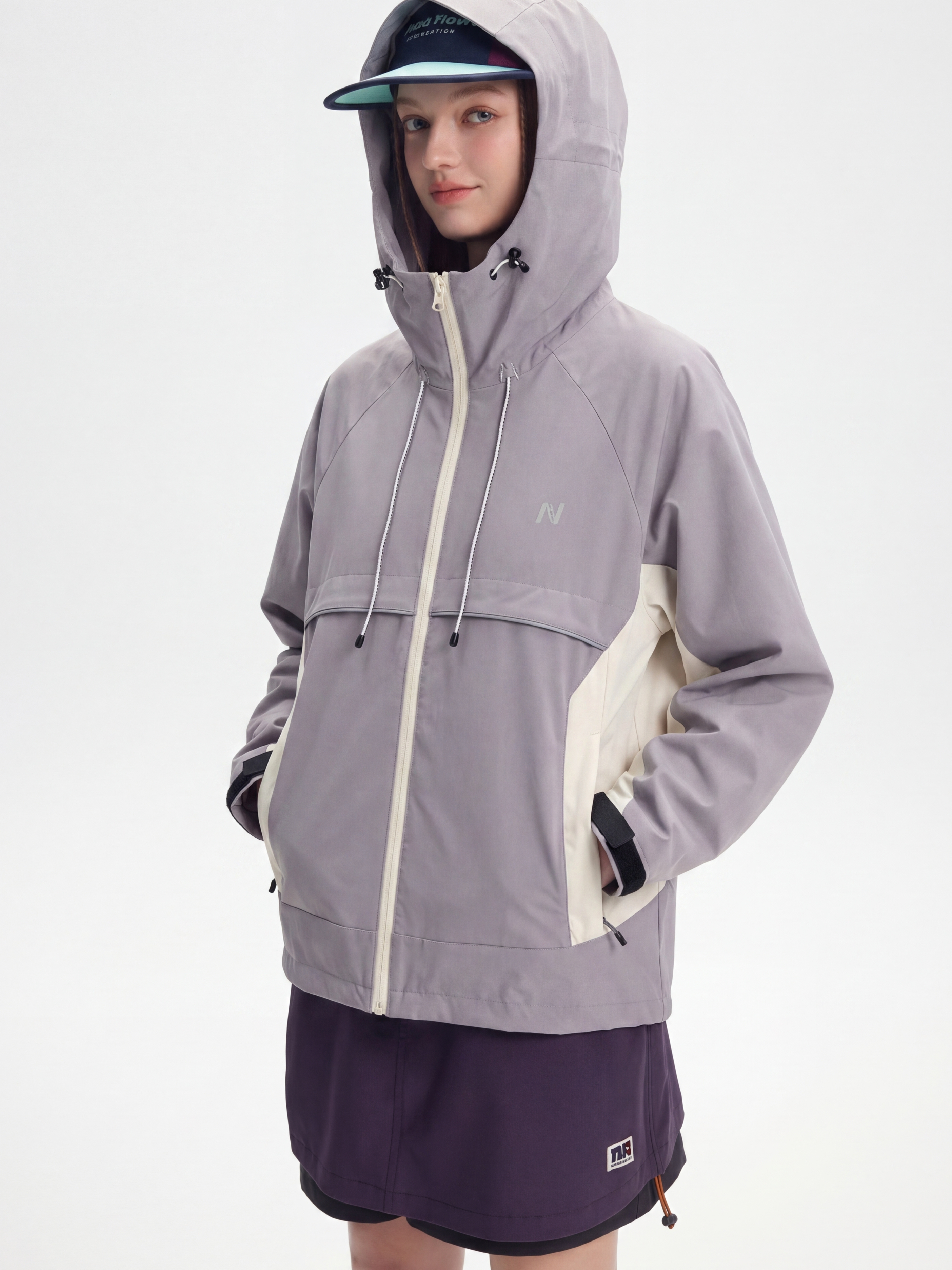 AlpineClimb - Women's Water-Repellent Cropped Hooded Shell Jacket
